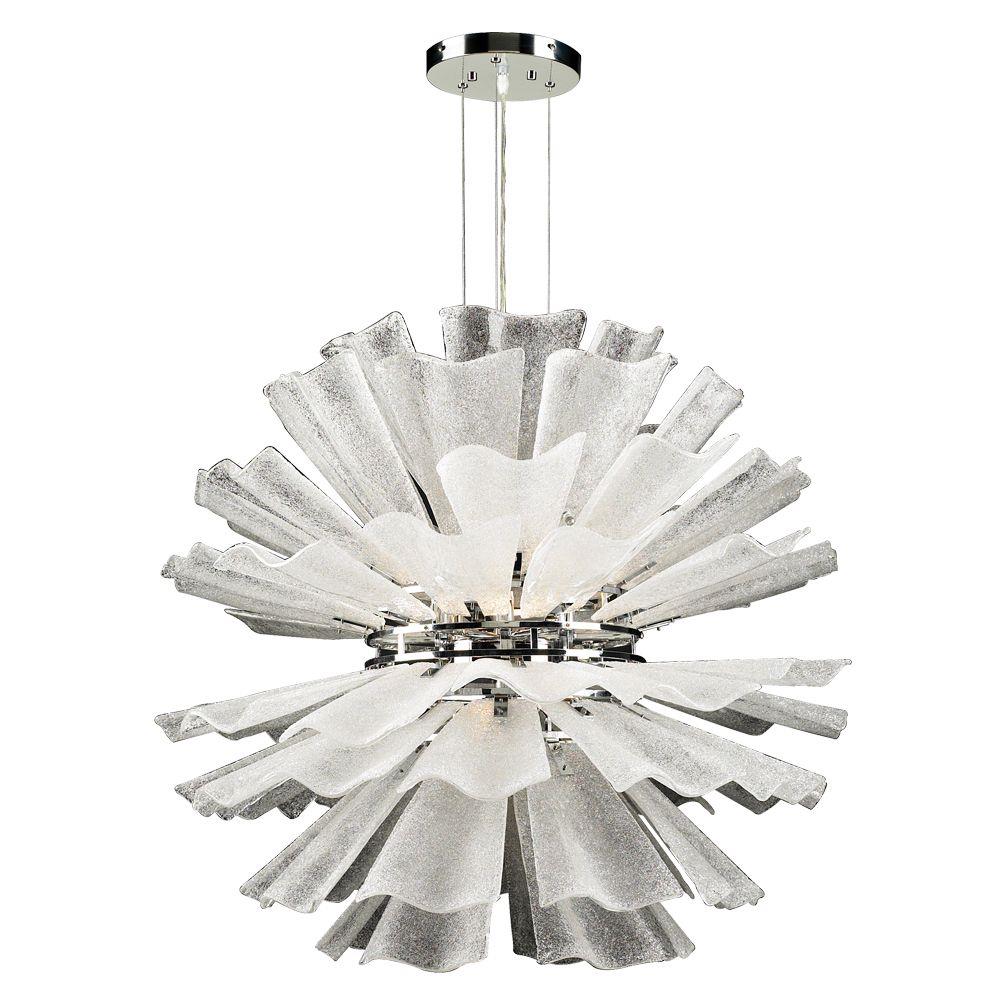 PLC Lighting 82333 PC 1-Light Polished Chrome Transitional Dry Rated Chandelier