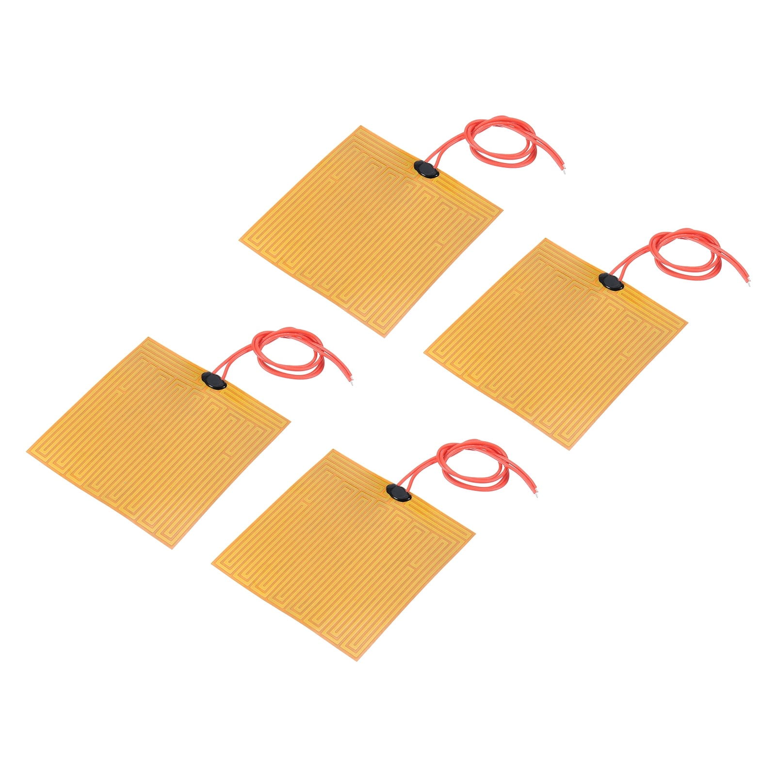 Unique Bargains Heater Film Heating Plate 12V 25W Polyimide Heat Pad Adhesive PI Heater Elements Film 100mmx100mm Heater Strip for Constant Temperature 4pcs