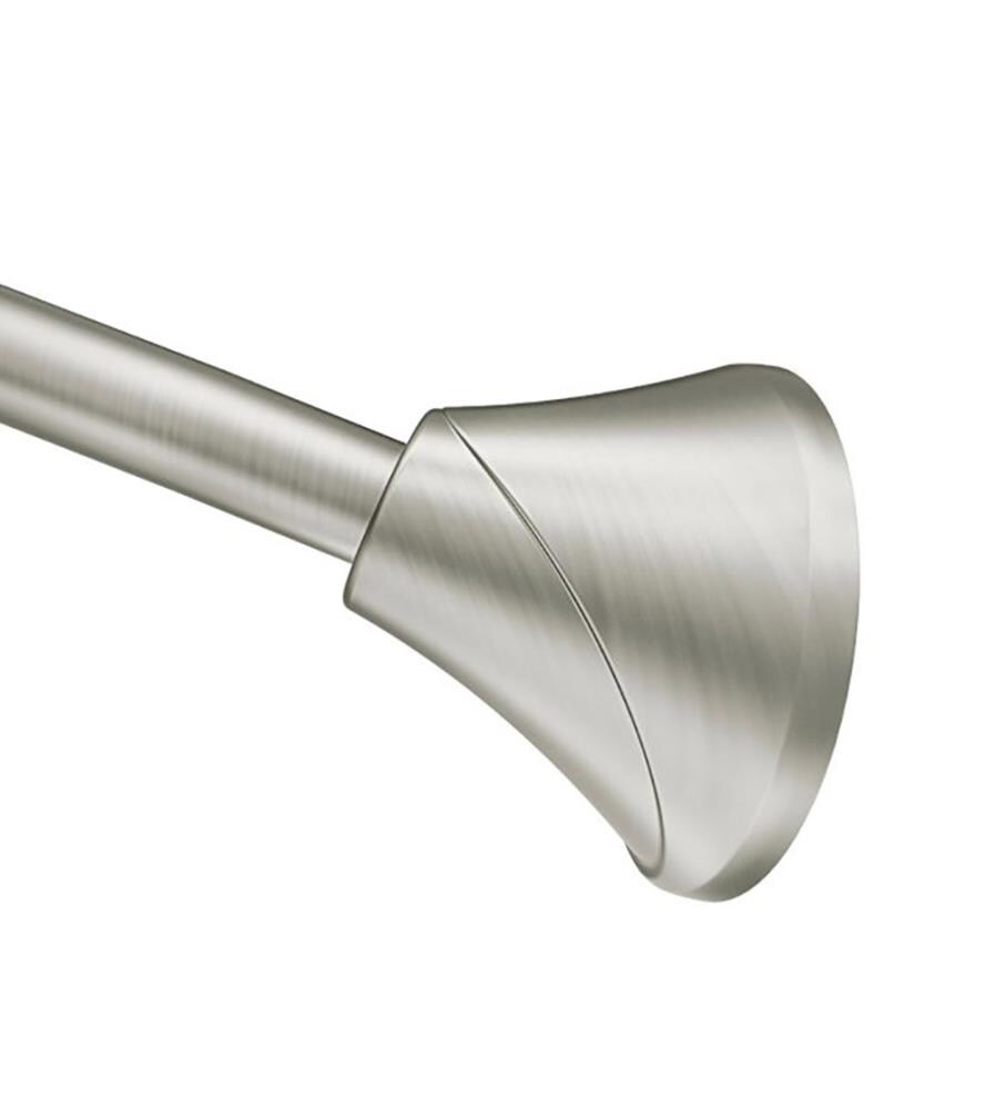 Moen 57-in to 60-in Tension Mount Brushed Nickel Tension Single Curve Shower Rod