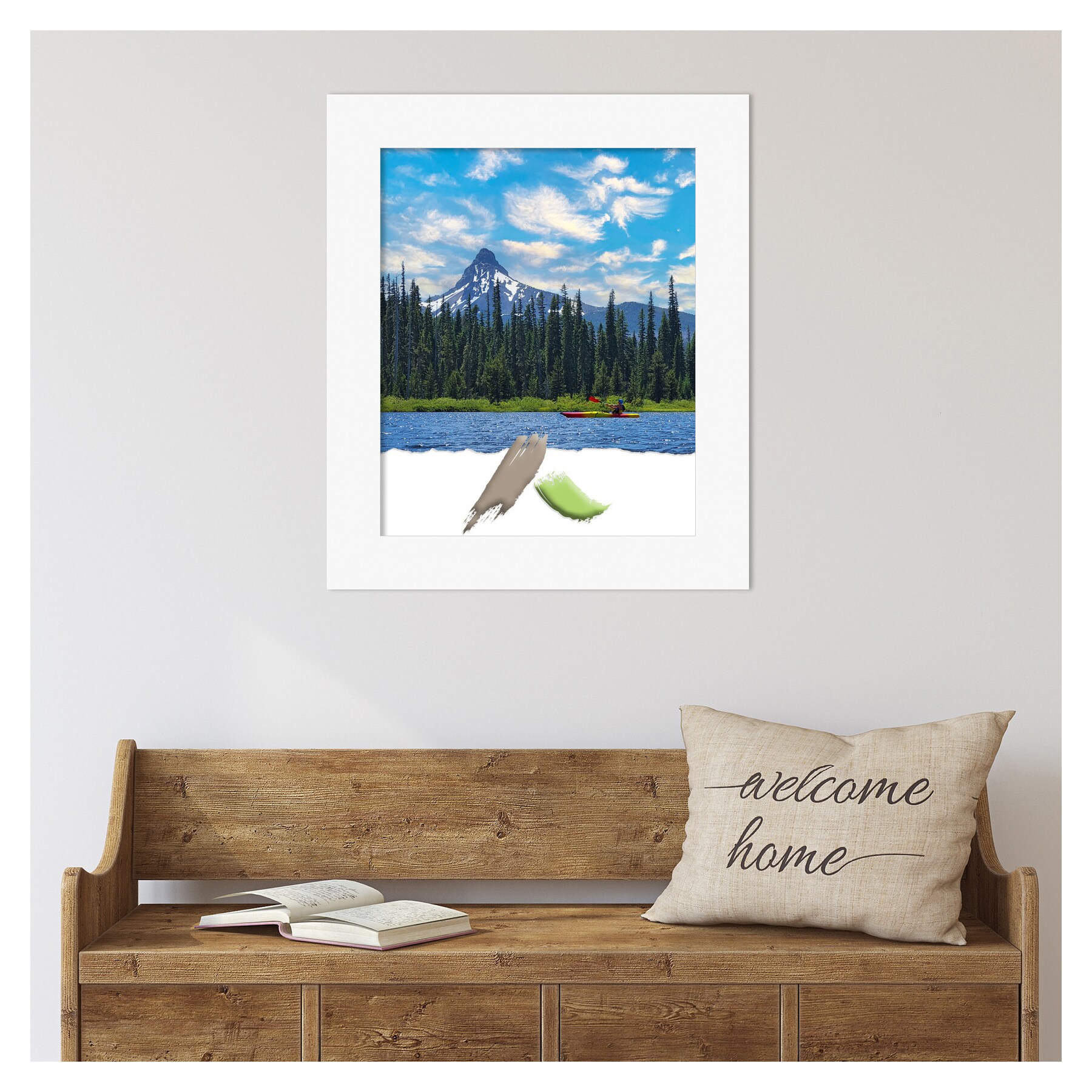 Basic White Wood Wall Picture Frame 18x22 Inch