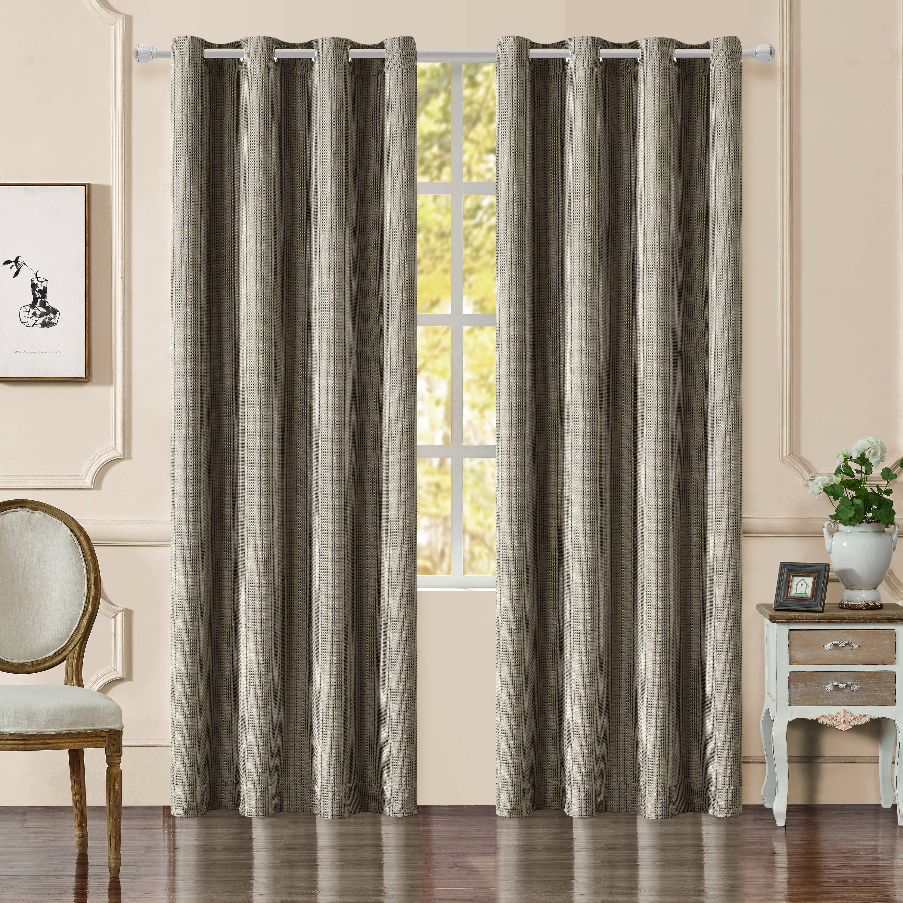 95-in Walnuts Room Darkening Grommet Single Curtain Panel in the ...