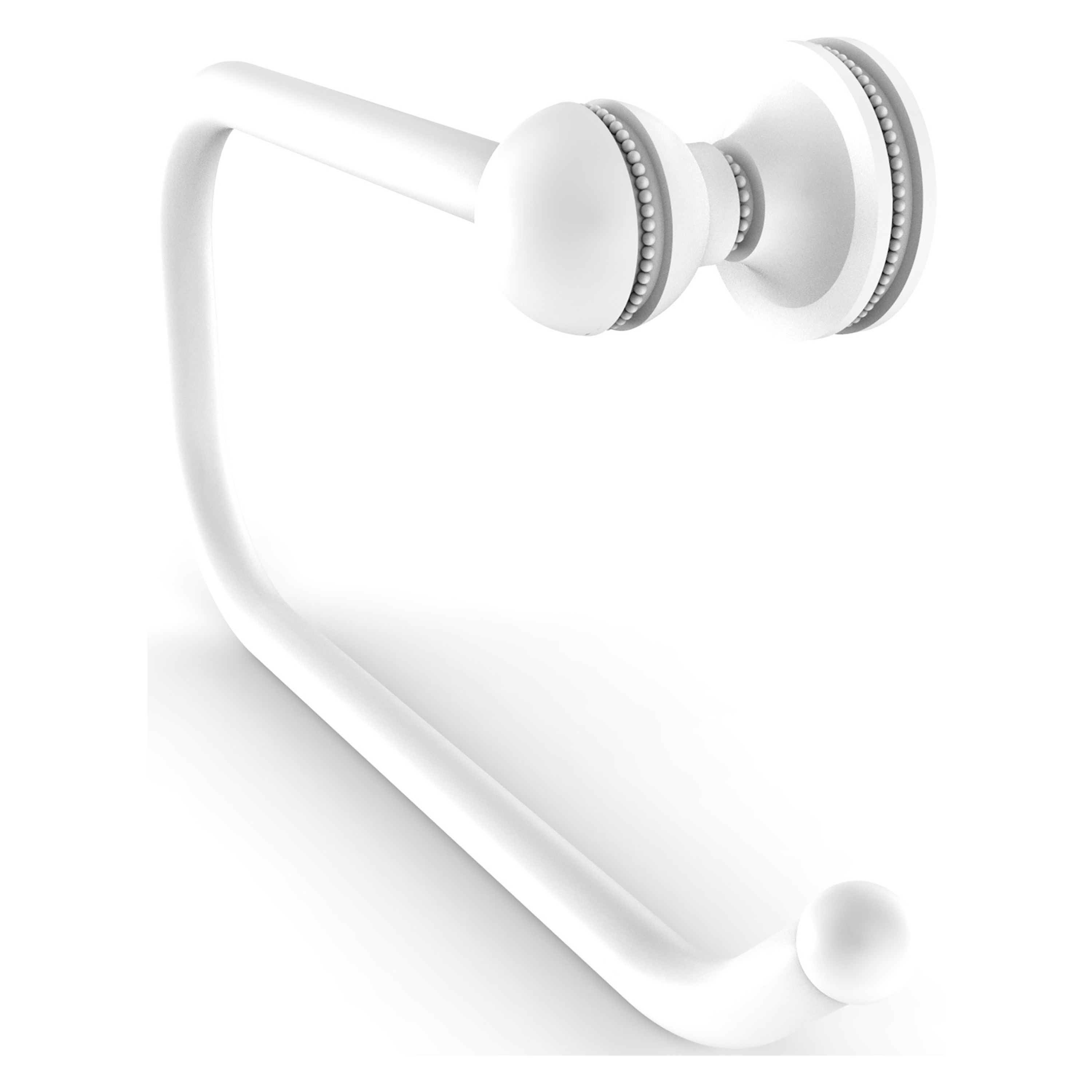 Allied Brass MA-24E-WHM Mambo Matte White Wall mount Single post Toilet Paper Holder 1 -Rolls with Storage