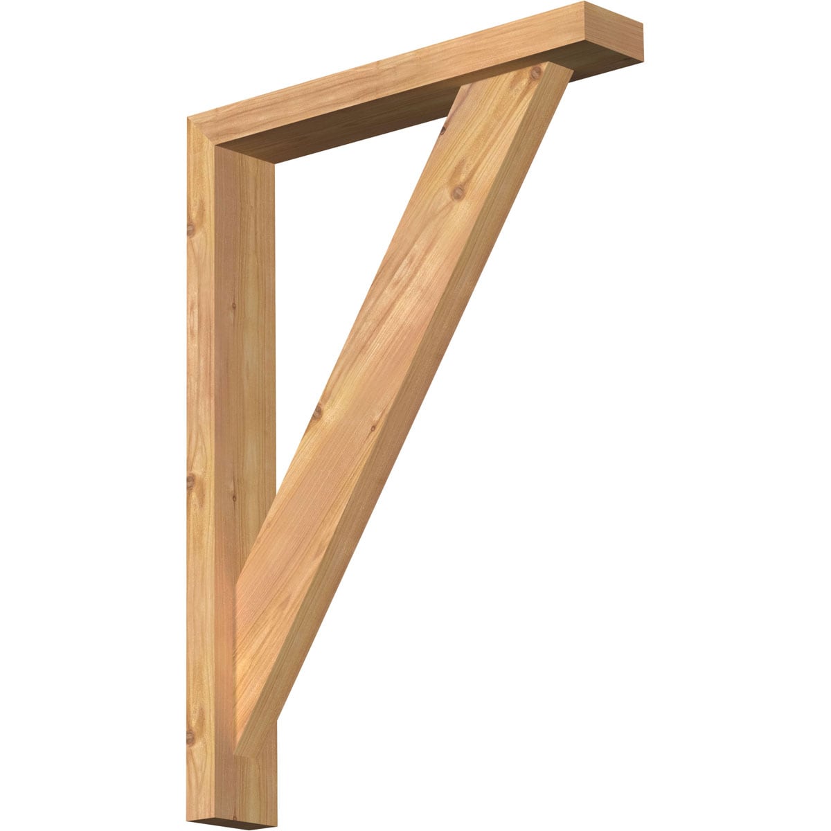 Ekena Millwork 1464818 Traditional block smooth bracket with offset brace Western Red Cedar Wood Standard Bracket