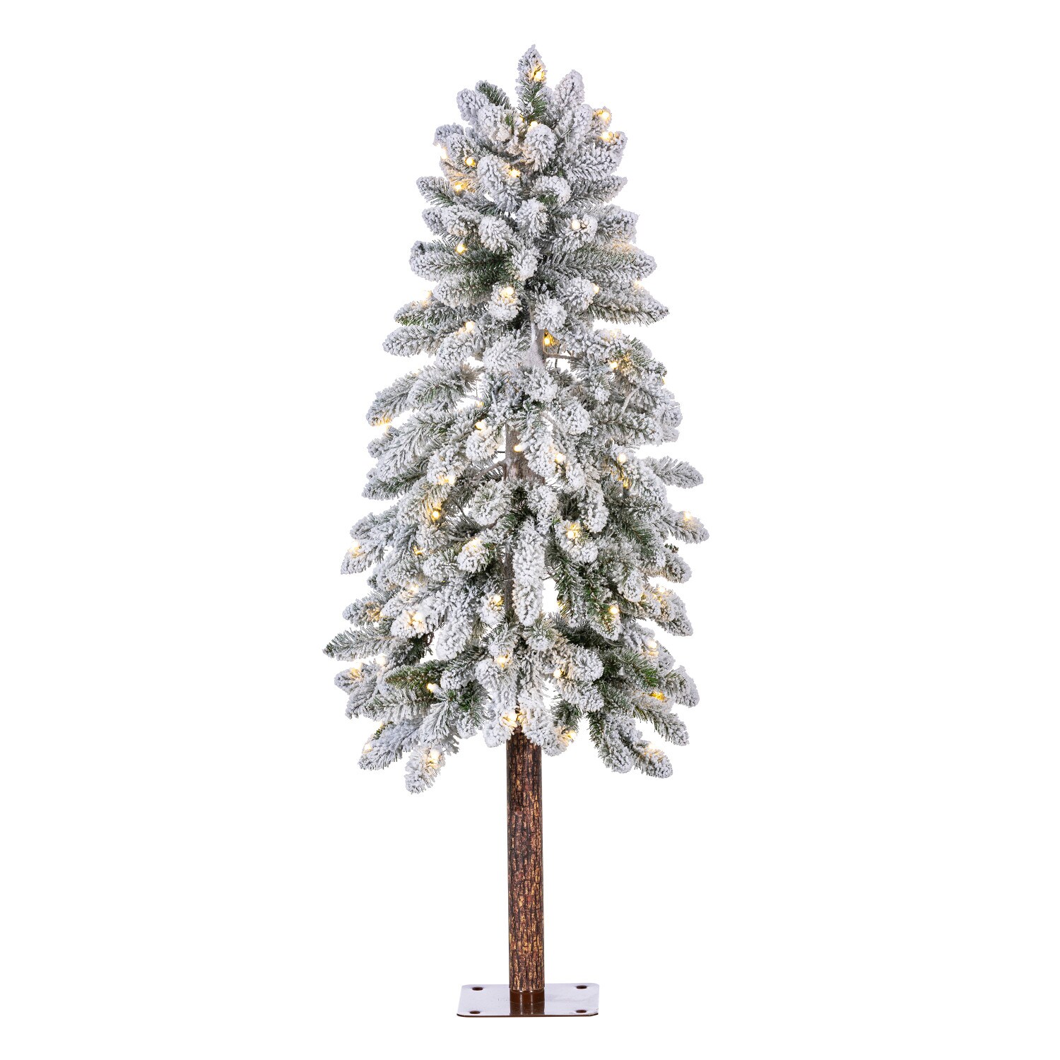 Sterling 7006--45CLED 4.5-ft Alpine Pre-lit Flocked White Artificial Christmas Tree with LED Lights