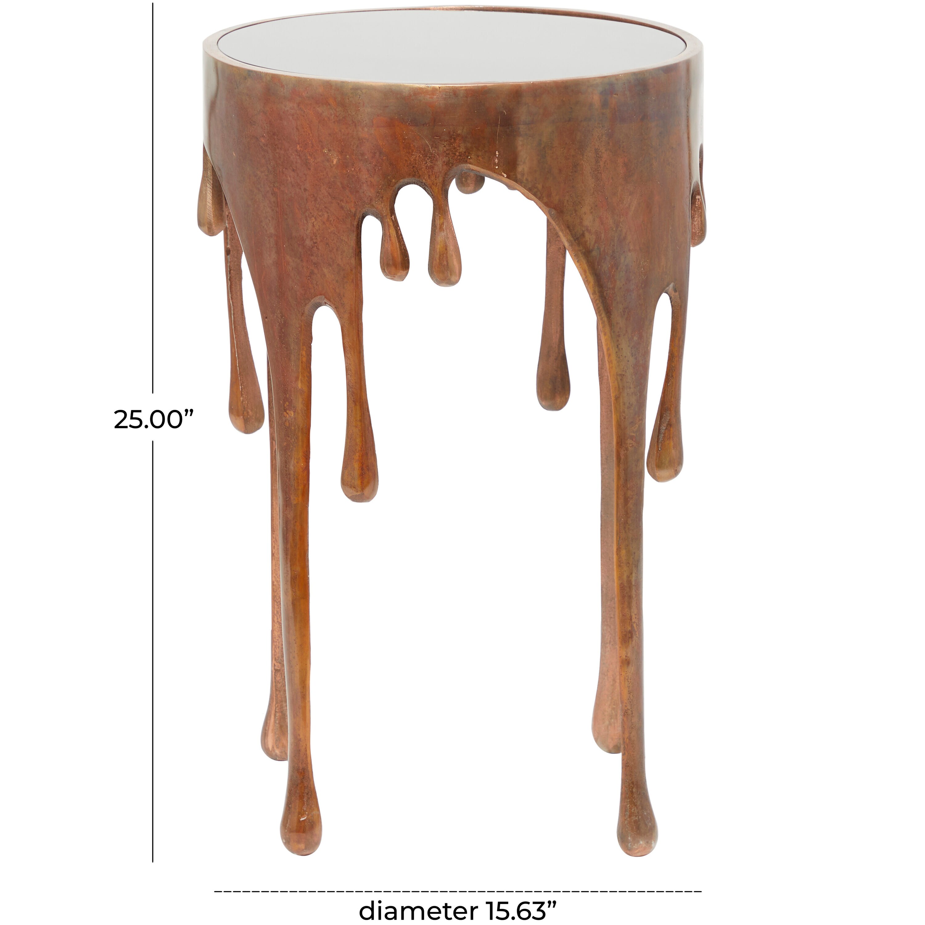 Grayson Lane 15.63-in W x 25-in H Copper Glass Round Modern End Table Fully  Assembled in the End Tables department at