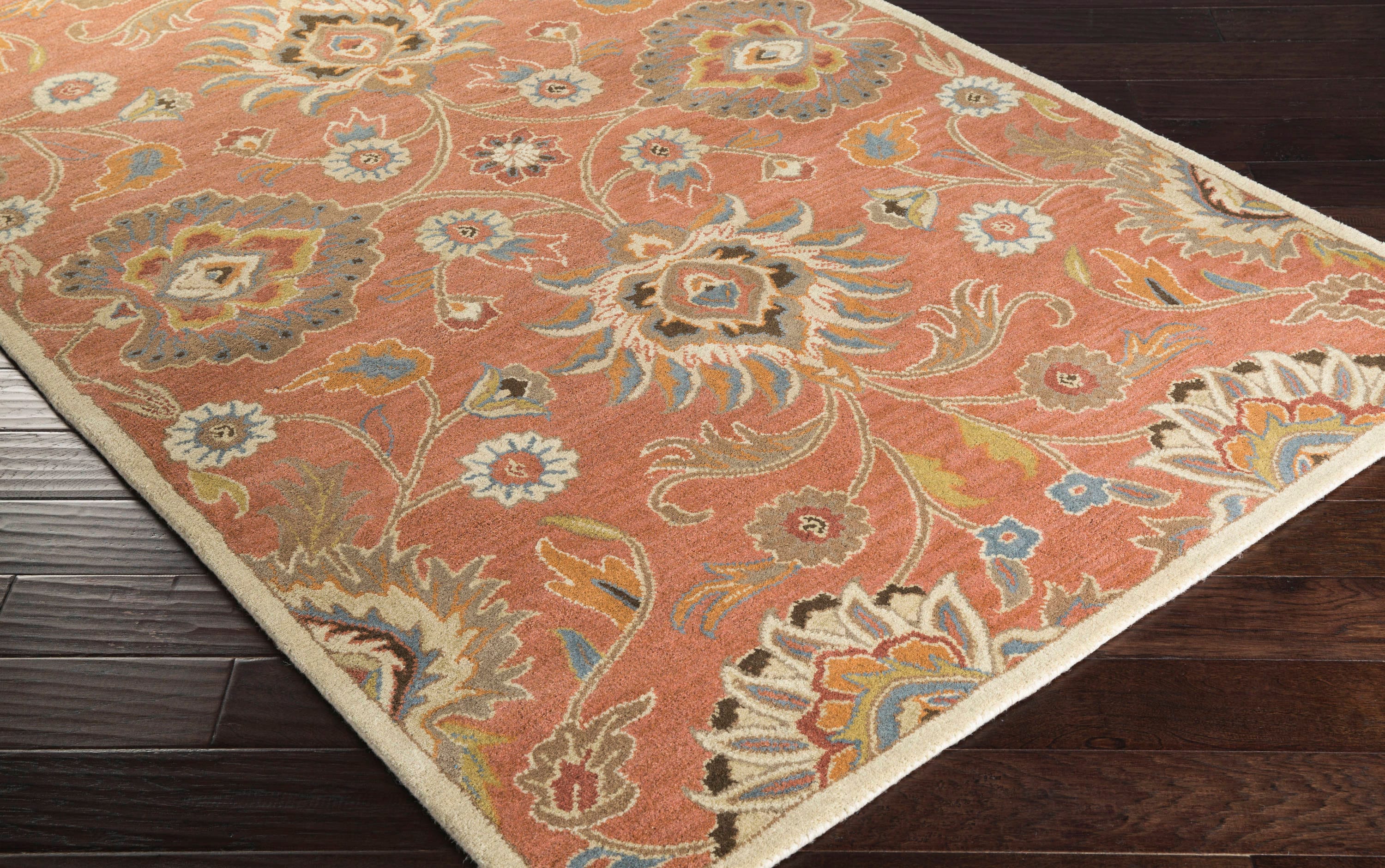 Surya Caesar 10 X 14 (ft) Wool Pale Orange Indoor Border Oriental Area ...