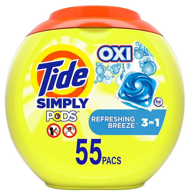 Tide Pods Simply Plus Oxi 55-Count Refreshing Breeze HE Laundry Detergent