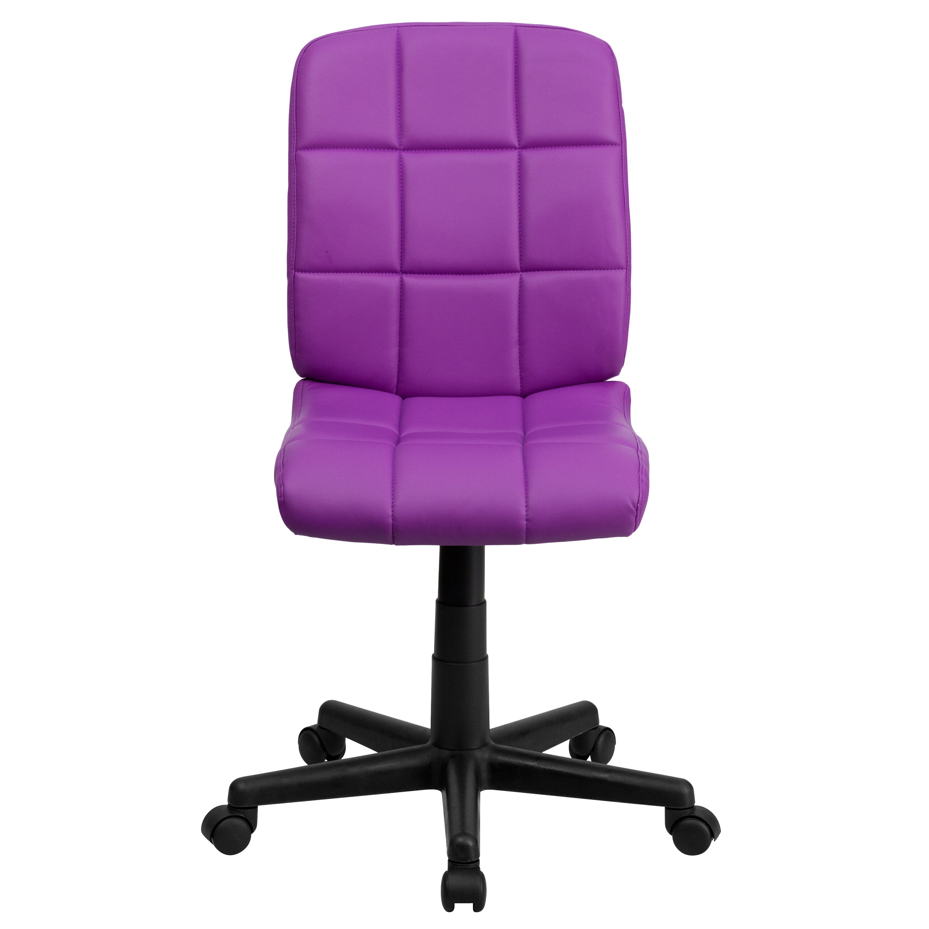 Violet Quilted Vinyl Armless Mid-Back Task Chair