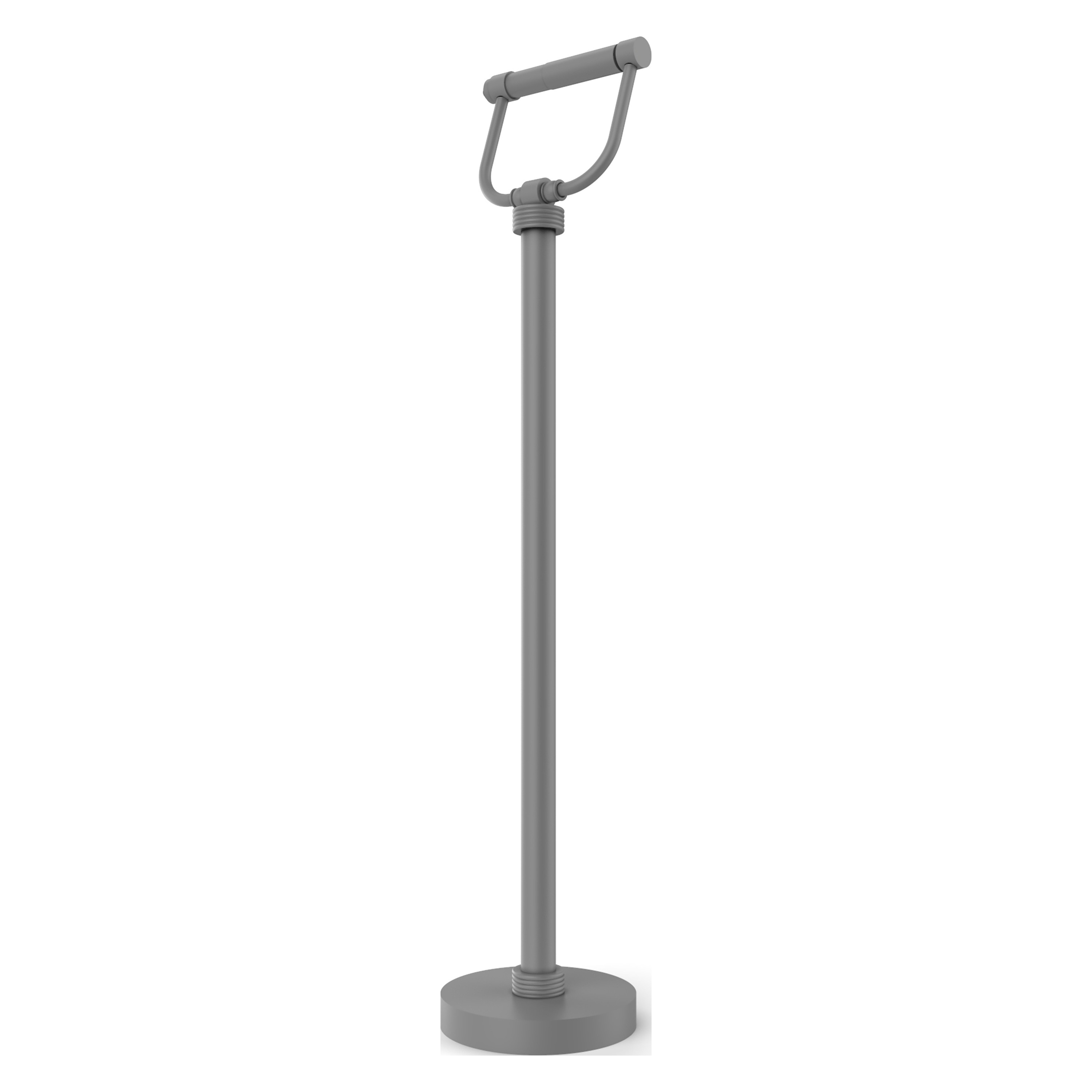 Allied Brass TS-25G-GYM Matte Gray Freestanding Double post Toilet Paper Holder 1 -Rolls with Storage