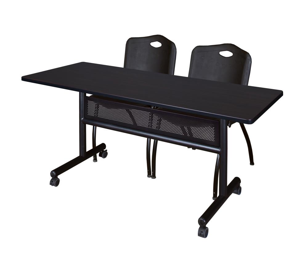 Regency MKFTM6024MW47BK Training Brown 4-Person Training Table (60-in W x 29-in H)