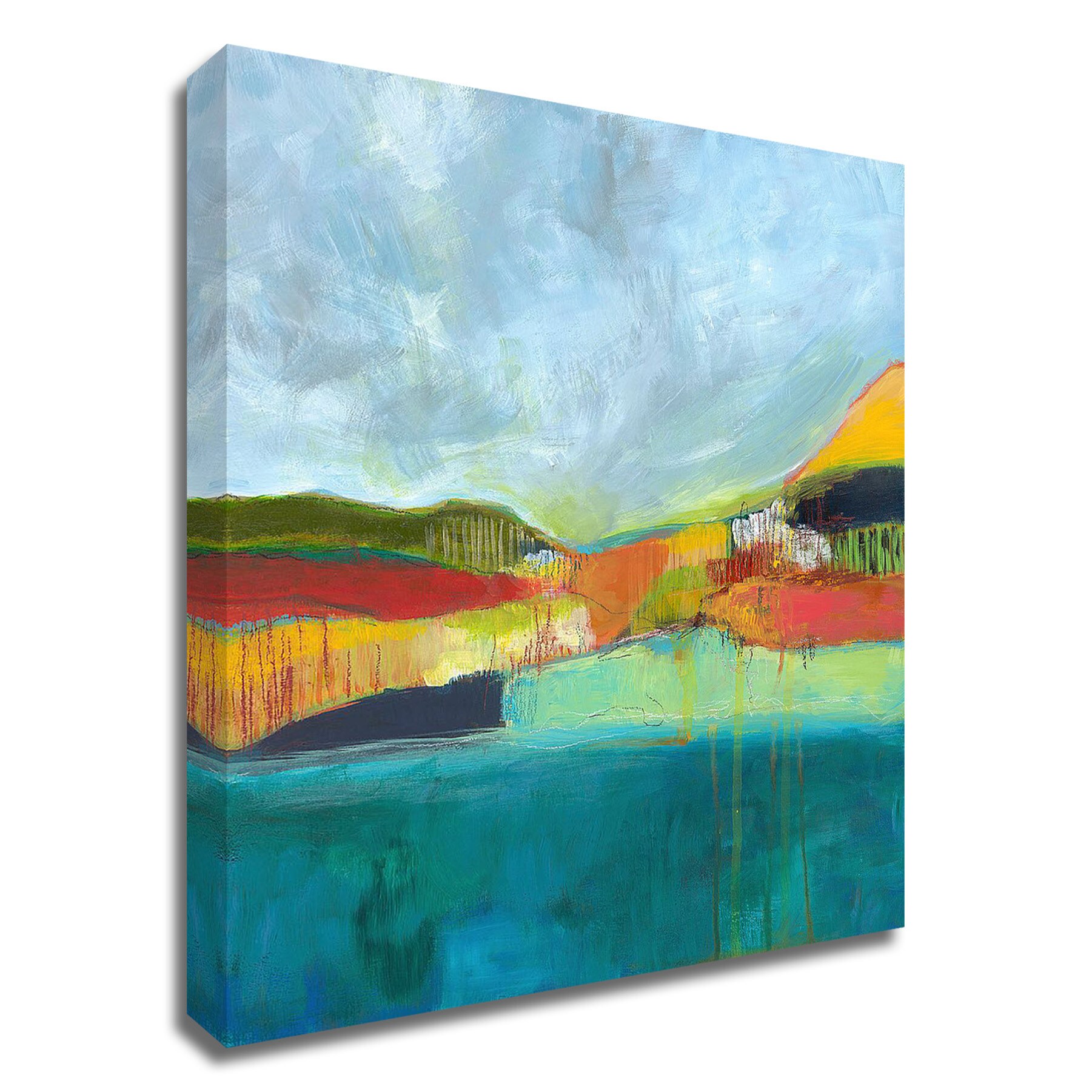 Tangletown Fine Art 8W982DC-1824 View Across The Bay Jan Weiss 24-in H x 18-in W Abstract Print on Canvas