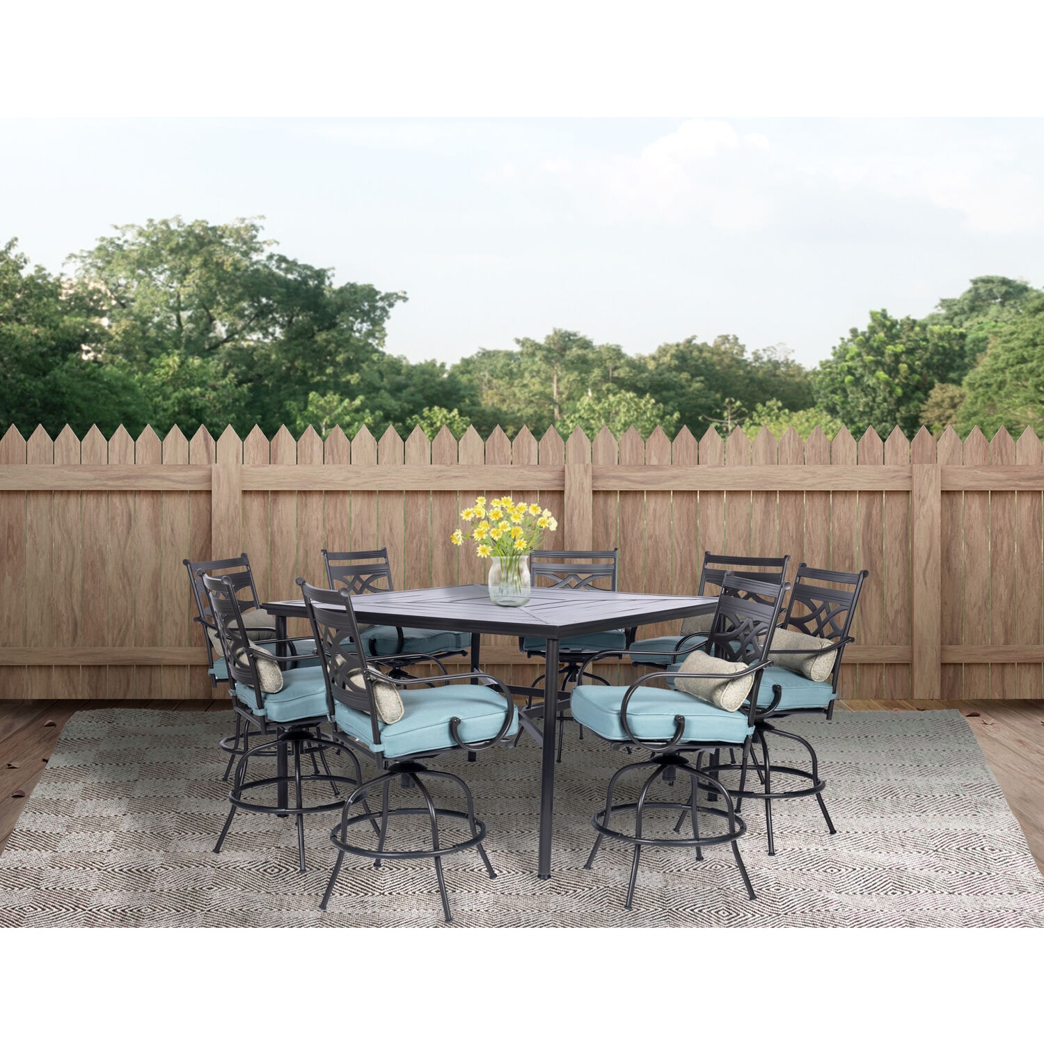 Hanover MCLRDN9PCBRSW8-BLU Patio-Dining-Sets - View #8