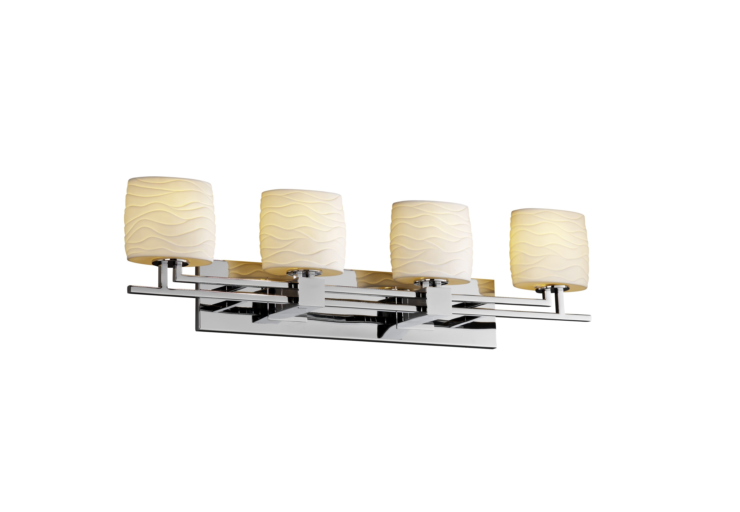 Justice Design Group POR-8704-30-WAVE-CR Limoges 36.5-in 4-Light Polished Chrome Transitional Vanity Light