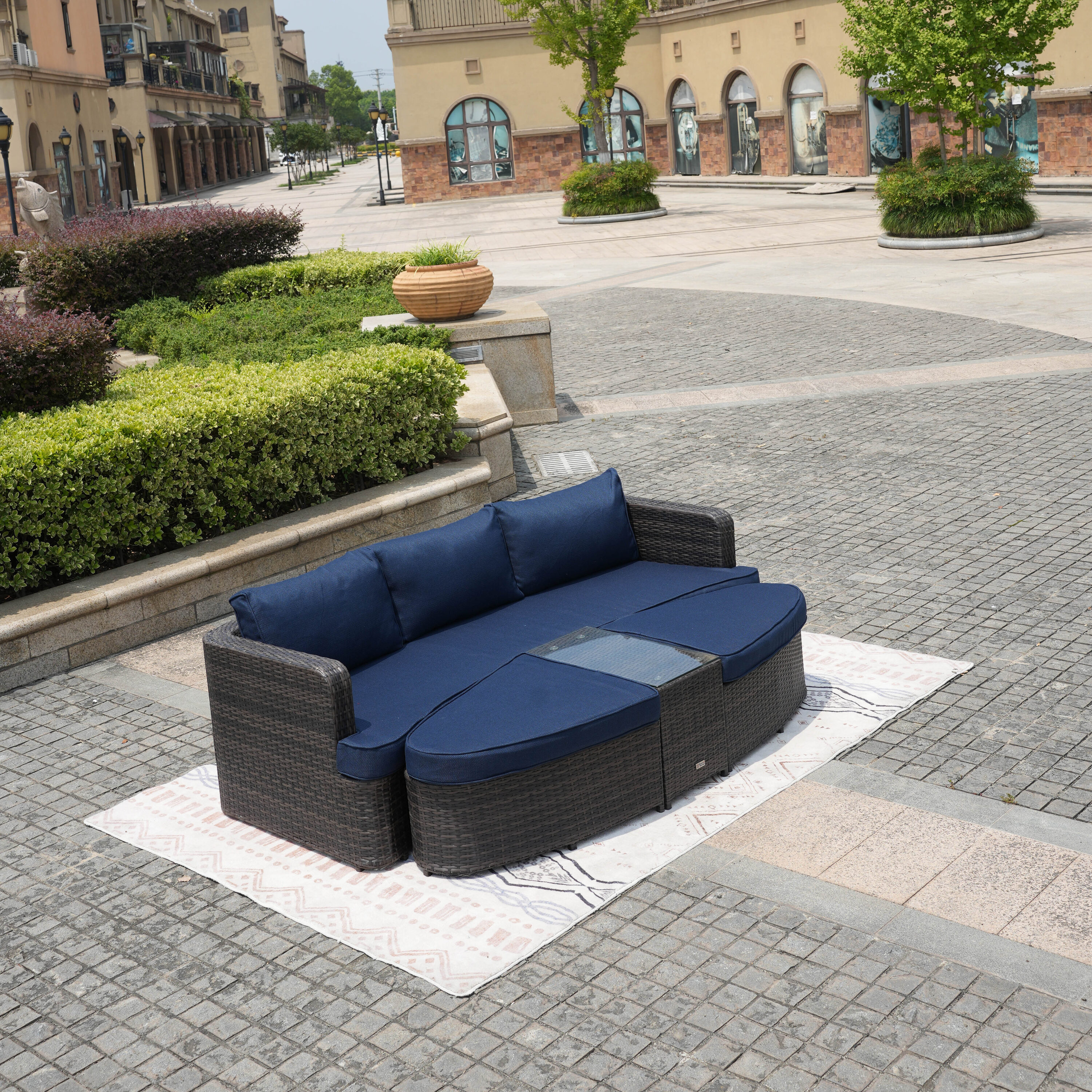 Moda Furnishings PAL-1202BR-BLUE Patio-Conversation-Sets - View #3