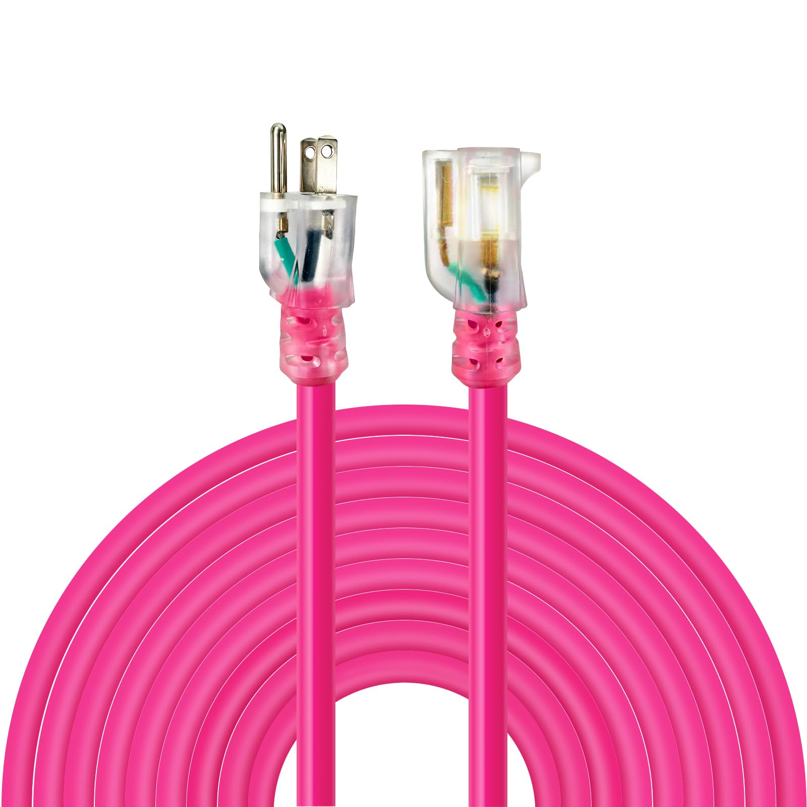 CYIKE -  Indoor Outdoor Extension Cord Waterproof 50 FT 12 Gauge Heavy Duty Pink Power Cord Flexi...