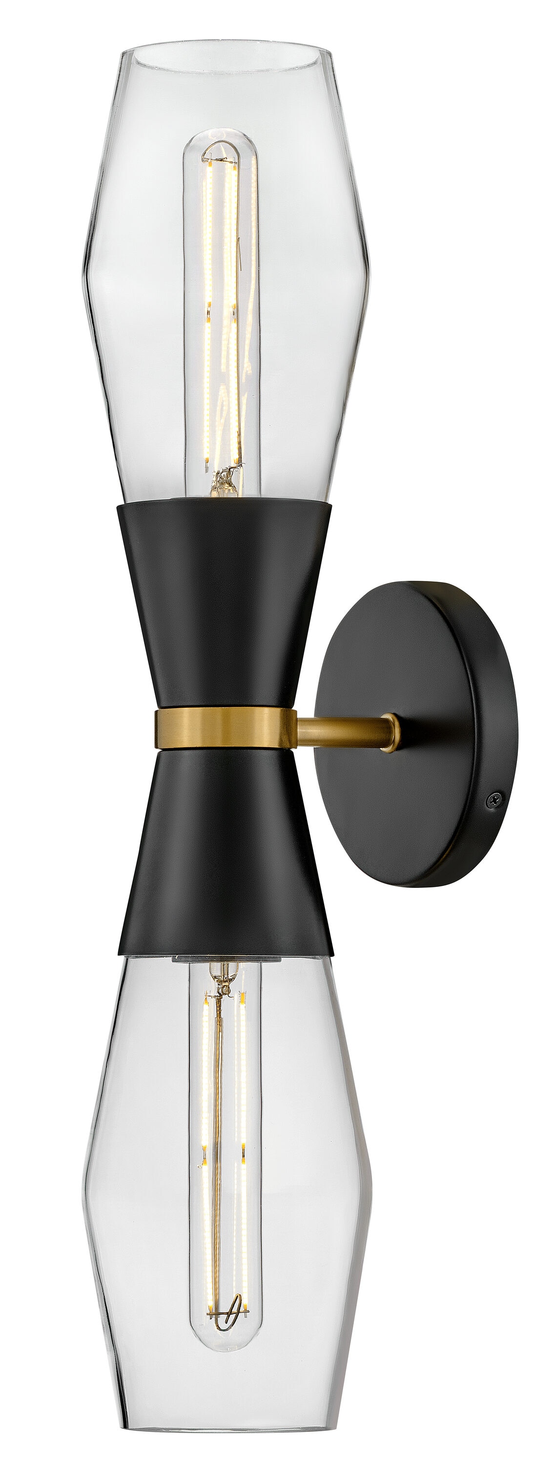 Lark 83902BK Livie 5-in W 1 -Light Satin Black Wall Sconce