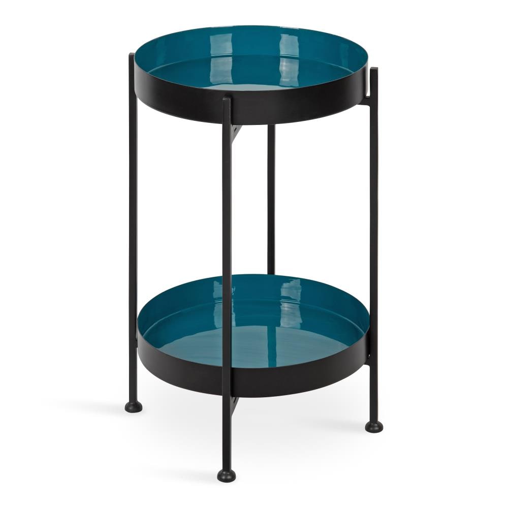 teal metal end table