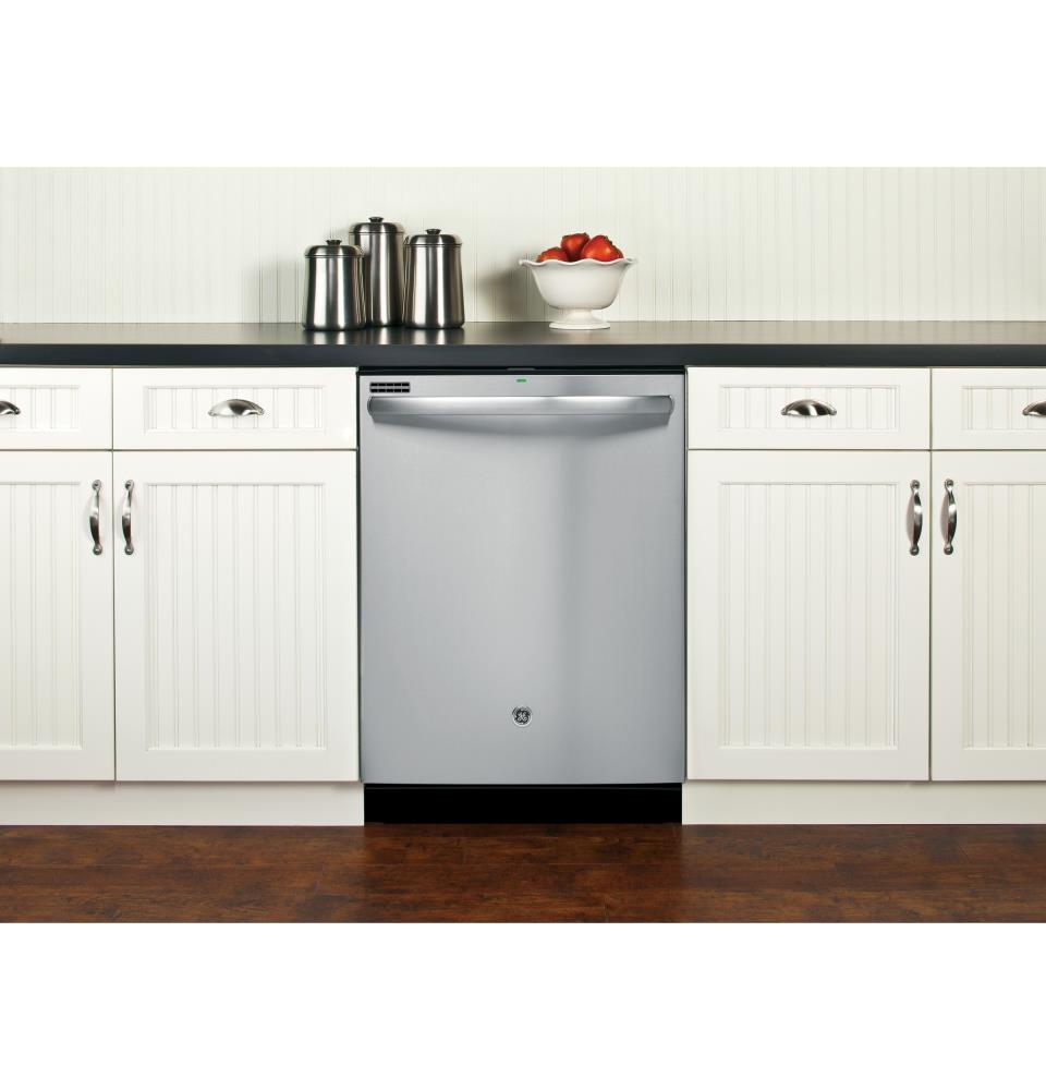 GE Top Control 24-in Built-In Dishwasher (Stainless Steel) ENERGY STAR ...