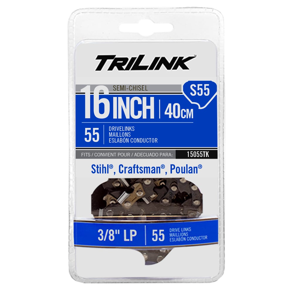 TriLink 15055TK 55 Link Replacement Chainsaw Chain For 16-in , 0.050-in Gauge , 3/8-in Pitch