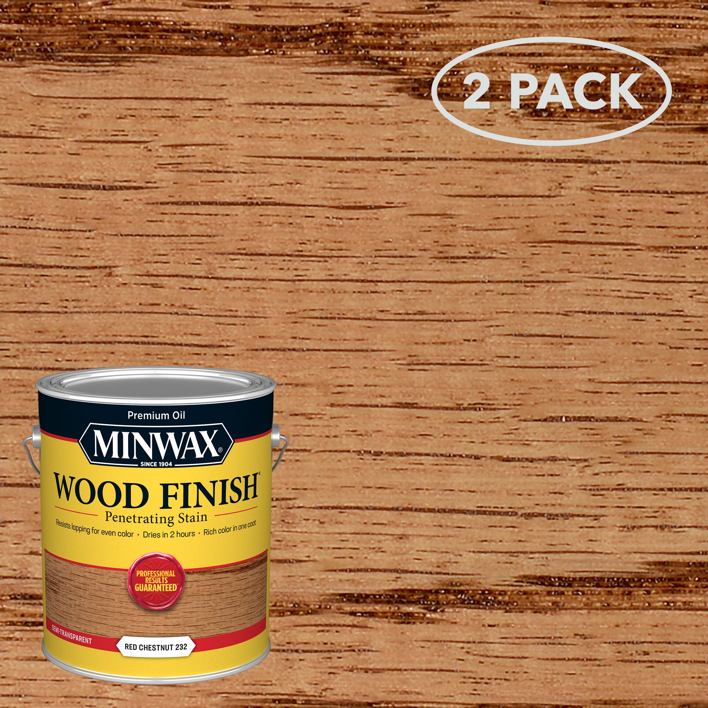 Minwax 710460000SOS Wood Finish 2 -Pack Oil-based Red Chestnut Semi-transparent Interior Stain ( 1-gallon )