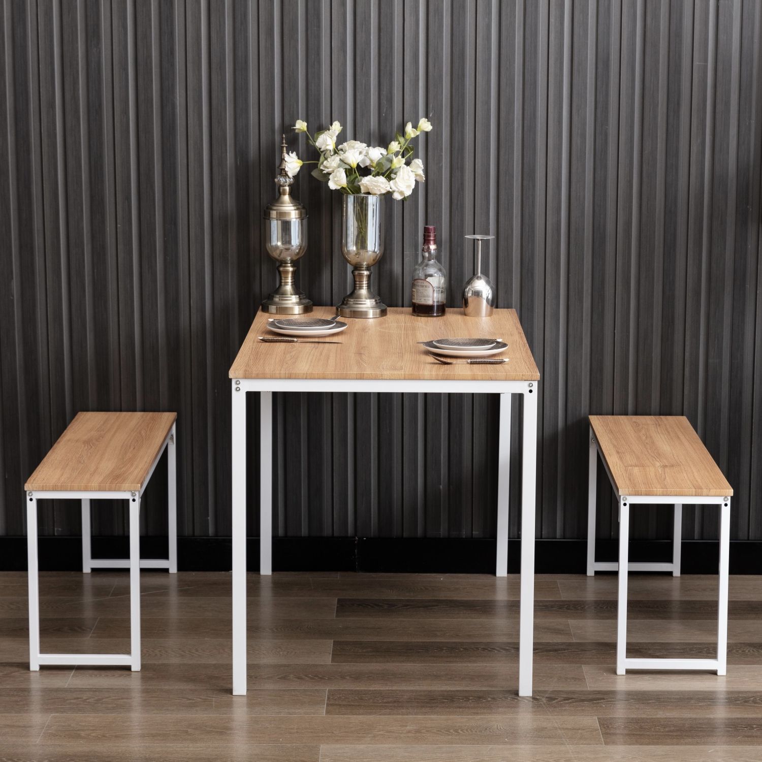 JASMODER W50172154 Light Brown Contemporary/Modern Dining Room Set with Rectangular Table ( Seats 4 )