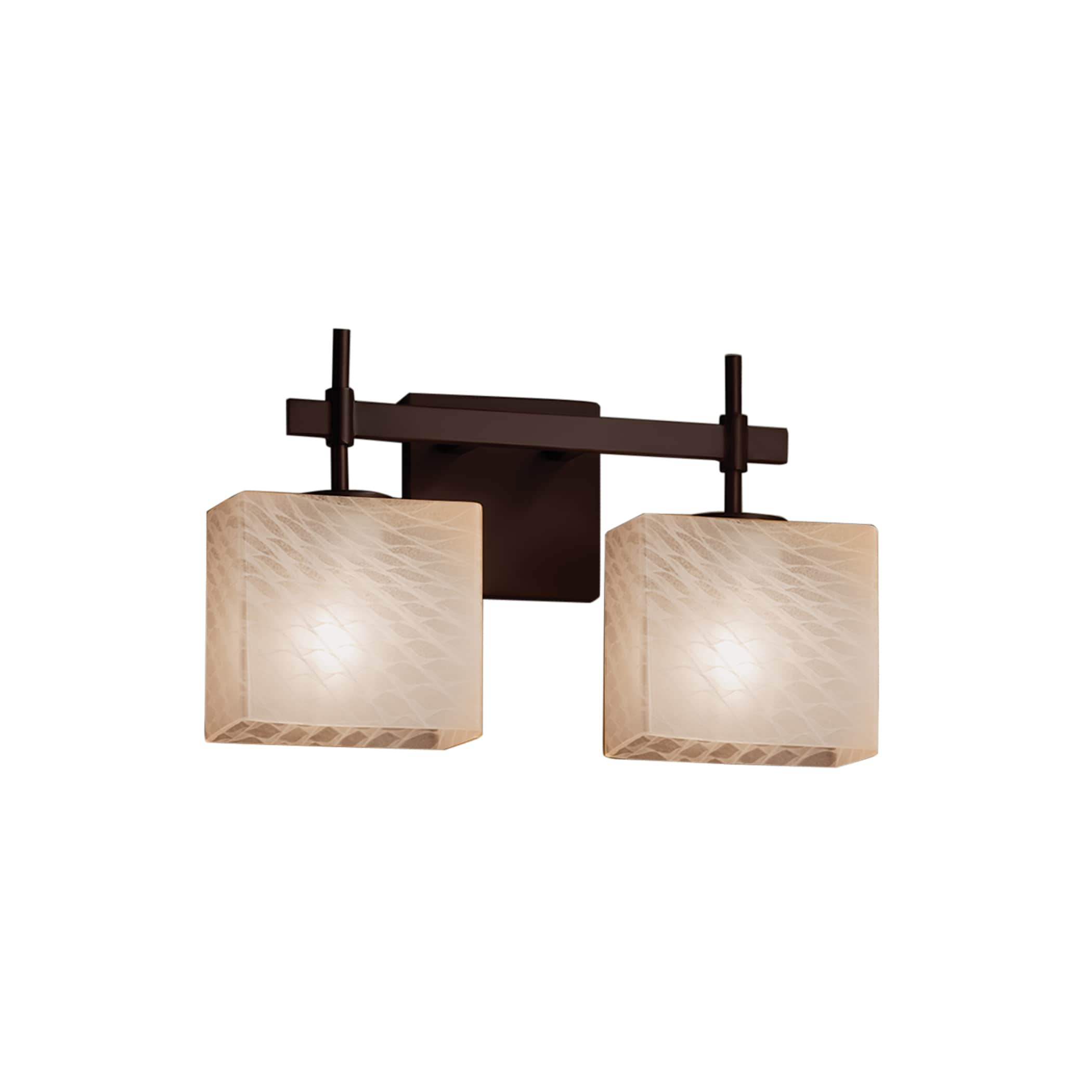 Justice Design Group FSN-8412-55-WE-DB-LD Fusion 14.5-in 2-Light Dark Bronze LED Glam Vanity Light