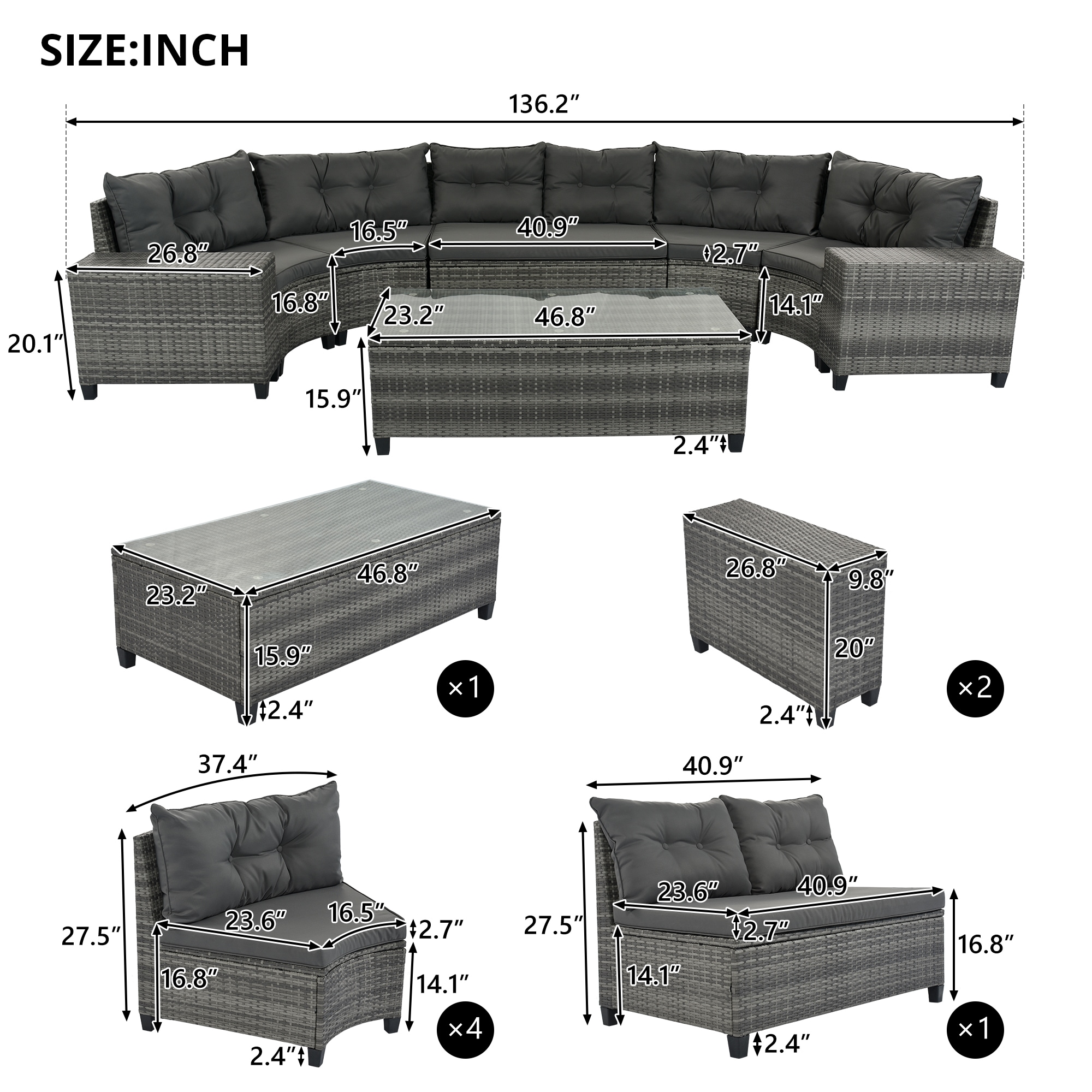 Forclover N7FW-215GR Patio-Conversation-Sets - View #5