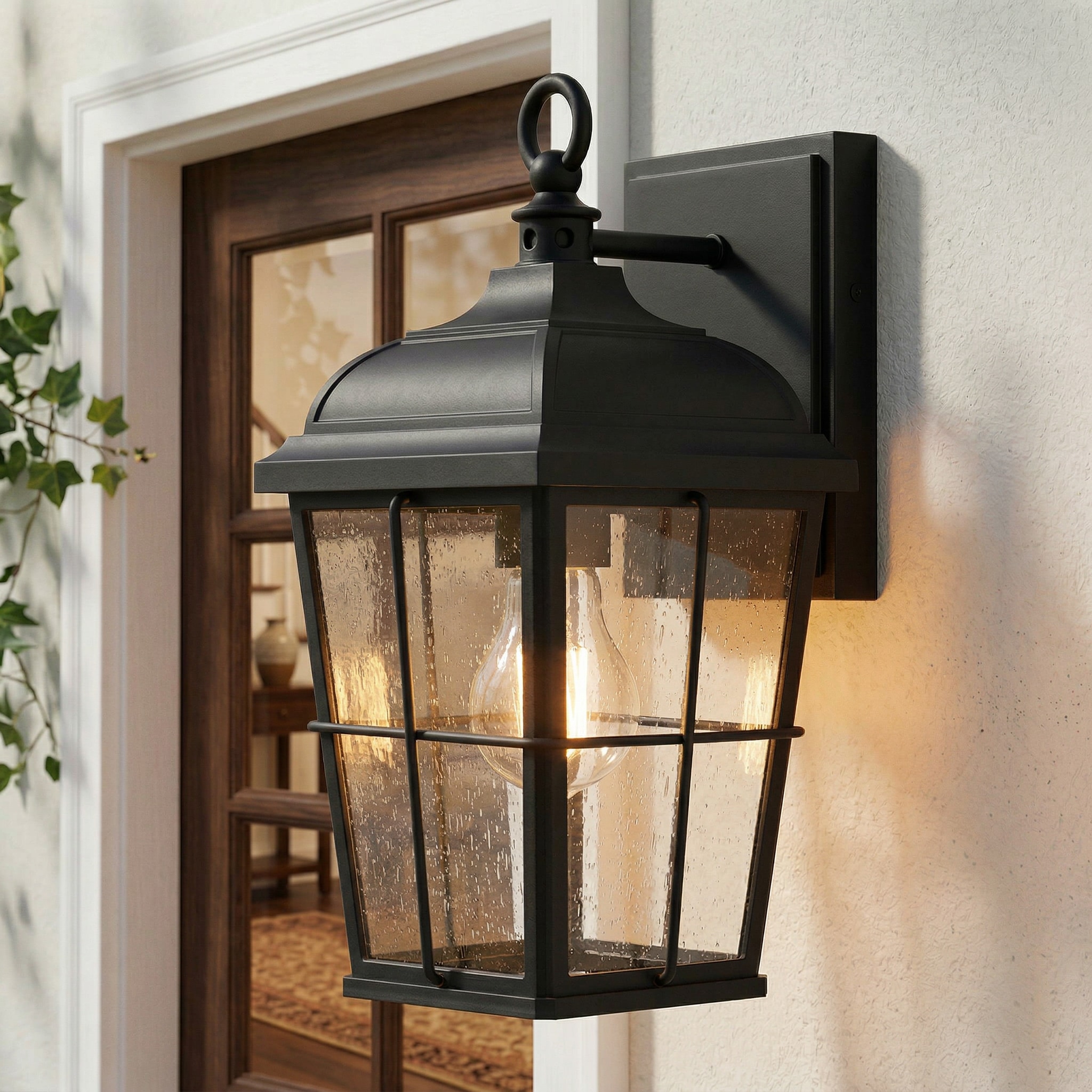 Quoizel Knox 1 -Light 12.75-in H Matte Black Hardwired Outdoor Wall Light