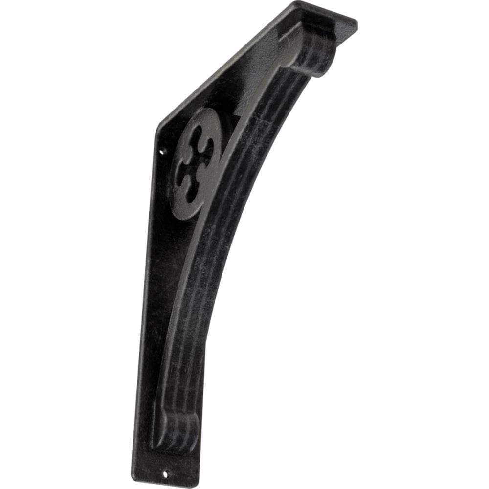Ekena Millwork BKTM02X07X10TCRASV Crawley 7.5-in x 2-in x 10-in Gray Wrought iron Mounting bracket