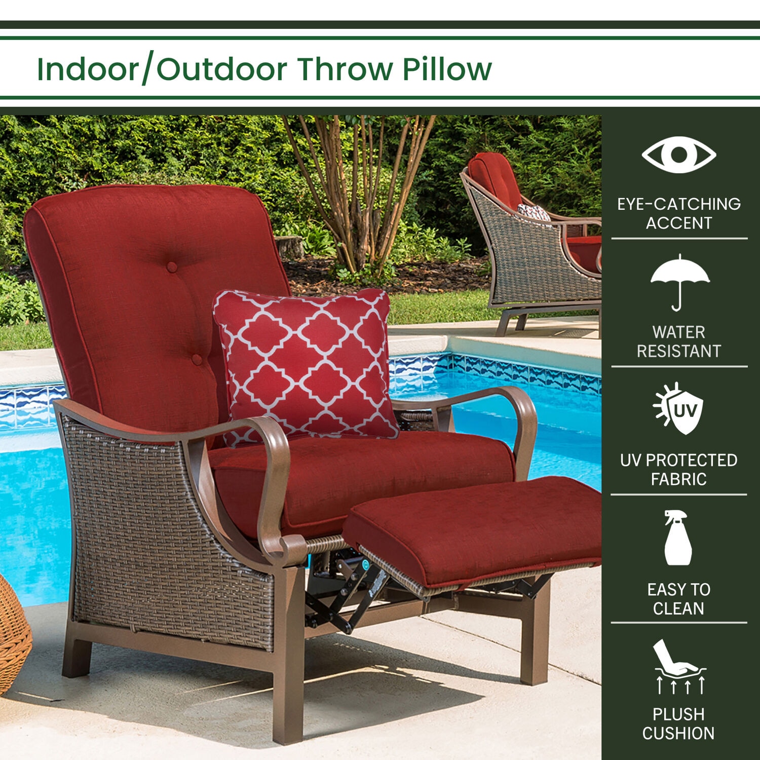 Hanover HANTPLATT-RED Outdoor-Accent-Pillows - View #3