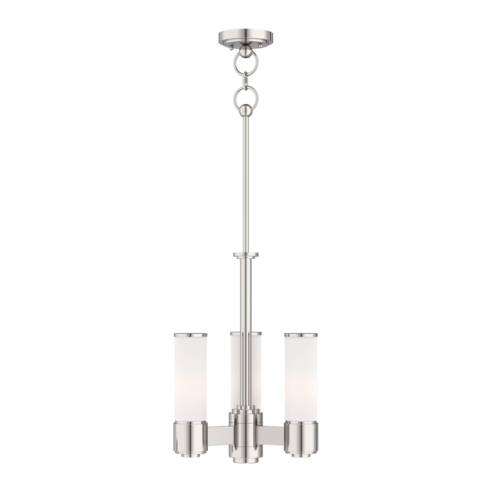 Livex Lighting 52103-35 Weston 3 -Light Polished Nickel Modern/contemporary For Use in Bathrooms, Bedrooms, Dining Rooms, Foyers, Kitchens, Living Rooms Chandelier