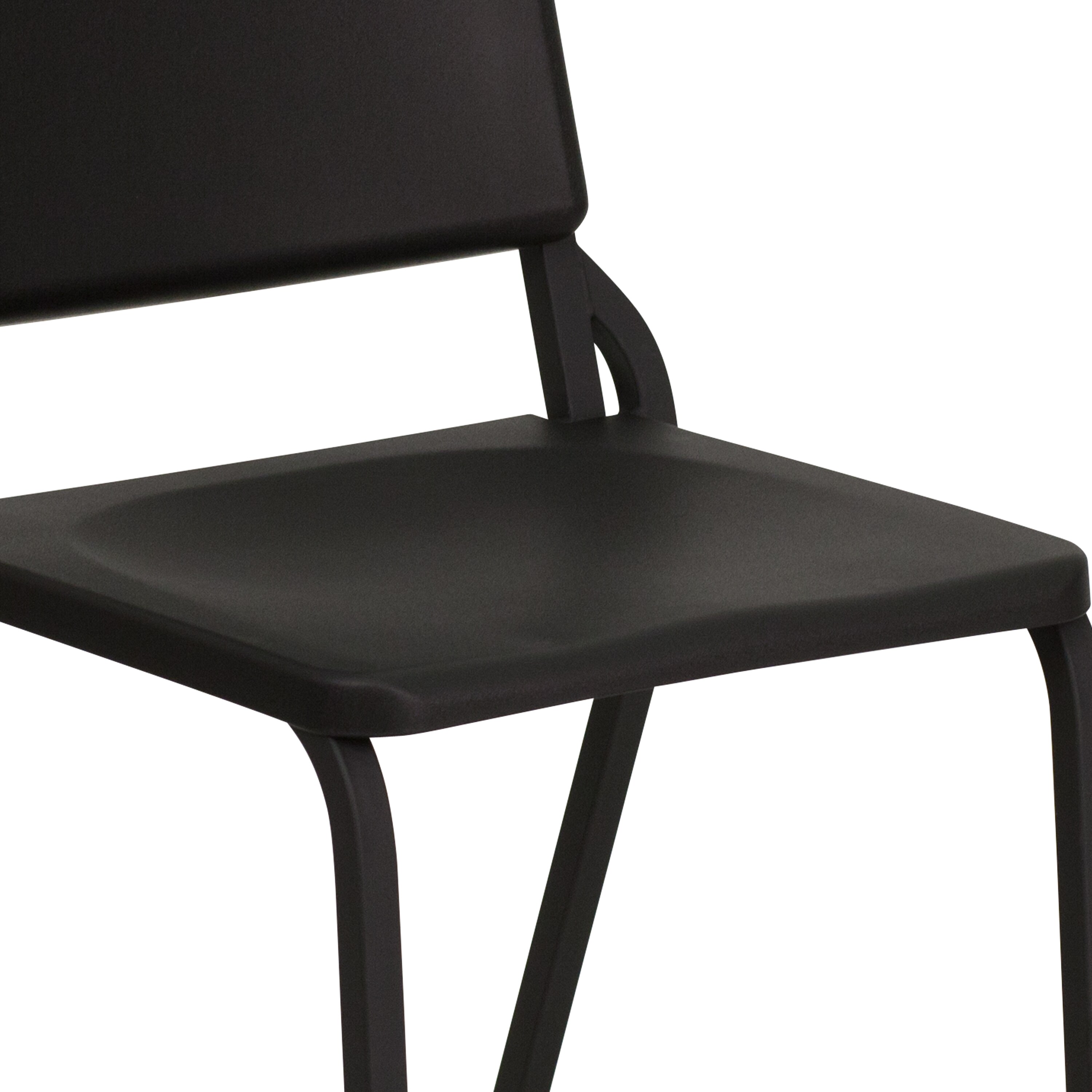 Black Stackable Plastic and Steel Music Chair