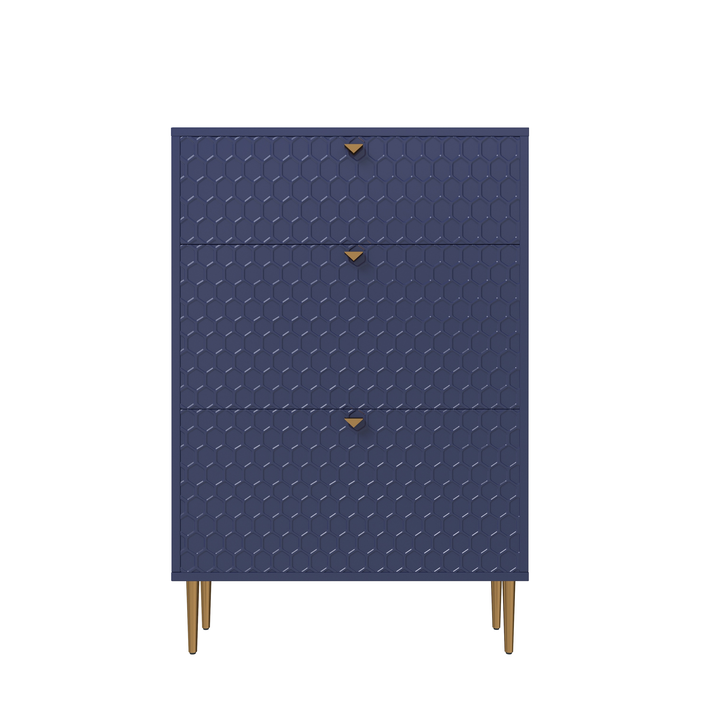Clihome BL-BXG1-BL-N 46.46-in H 3 Tier 24 pair Navy MDF Shoe cabinet