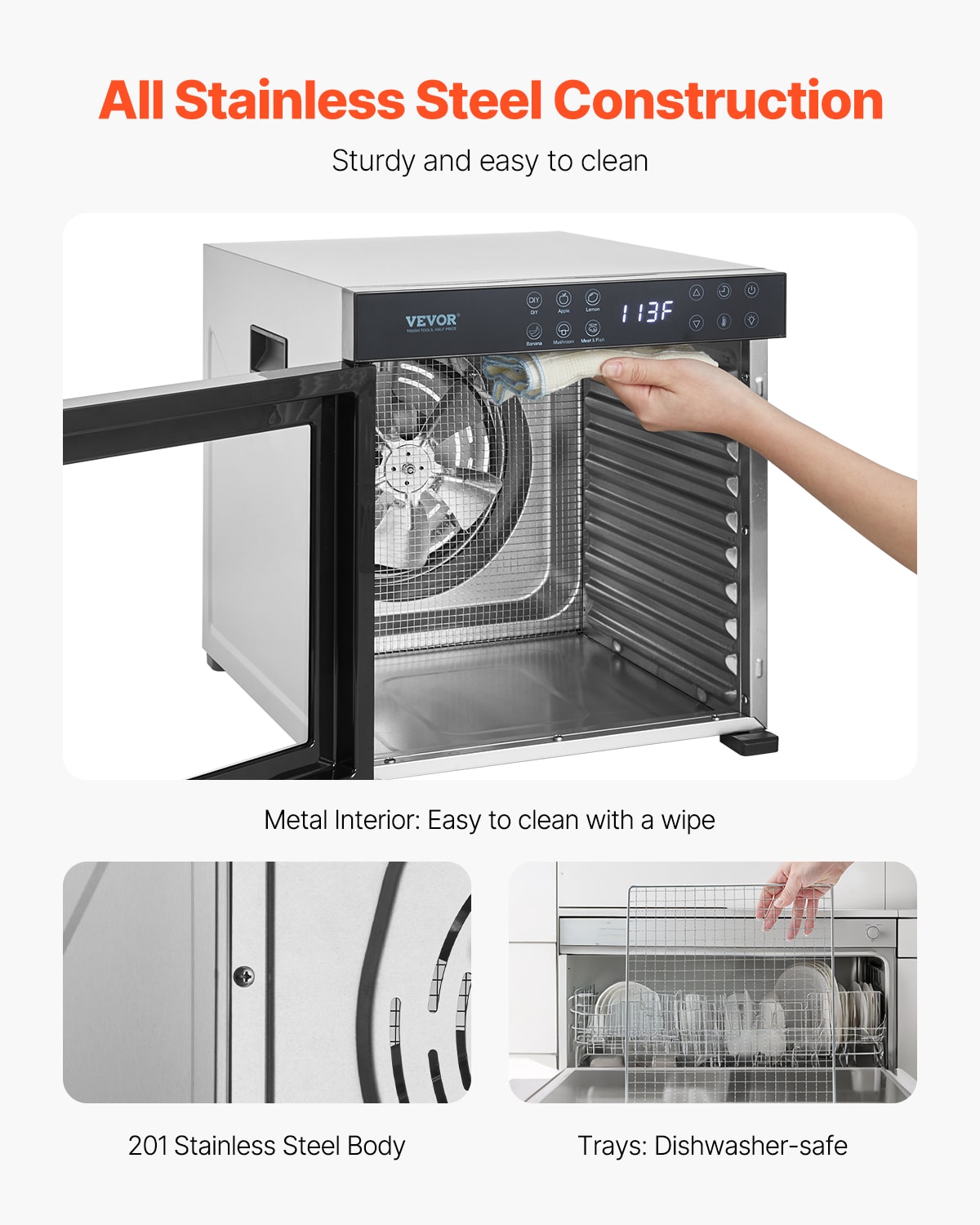 VEVOR SGHGJ1000W10FYLUFV1 dehydrators - View #7