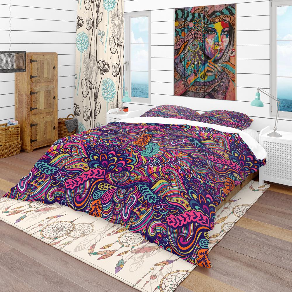 Designart BED18837-K 3 -Piece Blue King Duvet cover Set