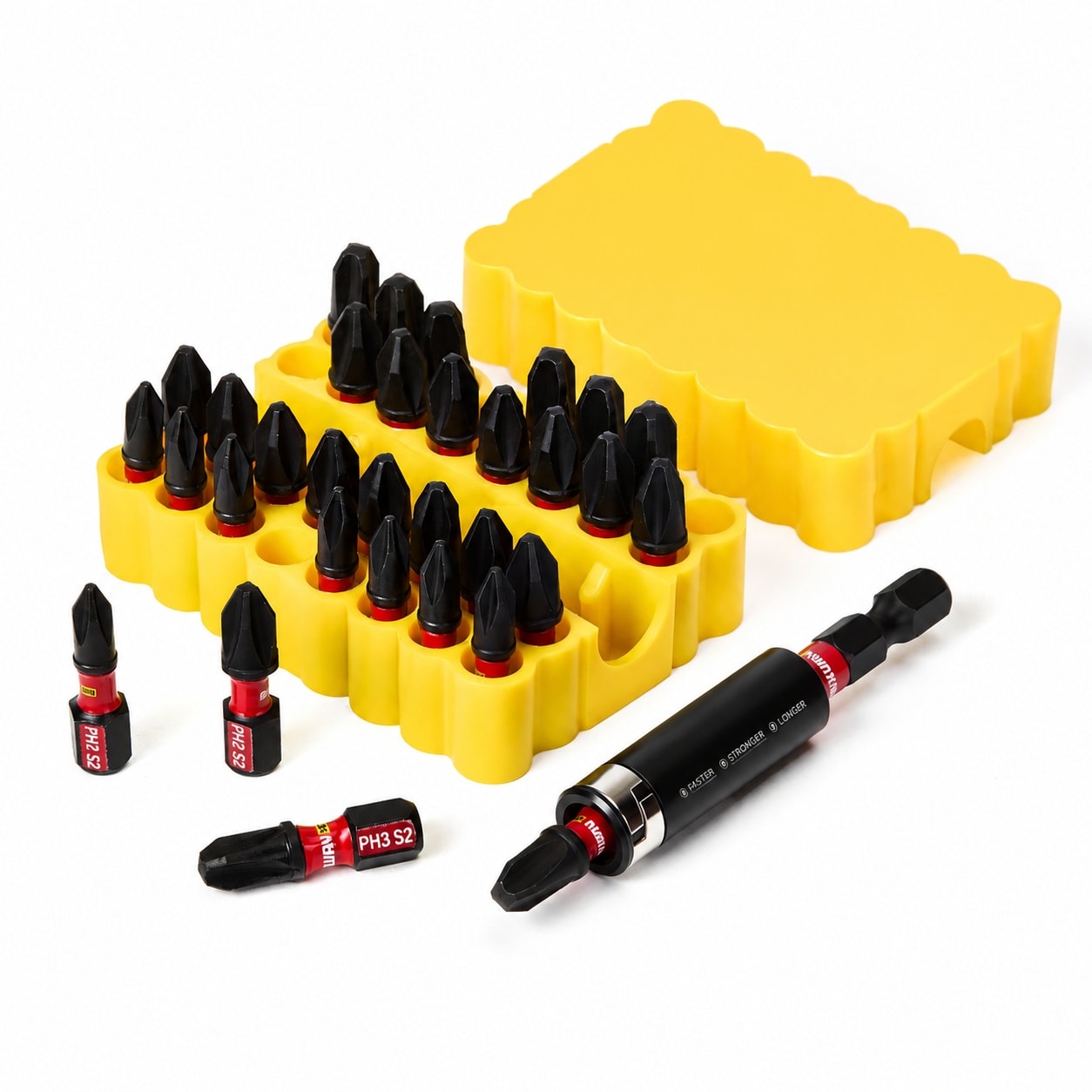Ahfiwaso Impact Phillips Screwdriver Bits Set 33 Pieces 1 Inch Magnetic PH1 PH2 PH3 S2 Steel Multi Cross Driver Bits with Bit Holder and Soft #LAH0819Q110