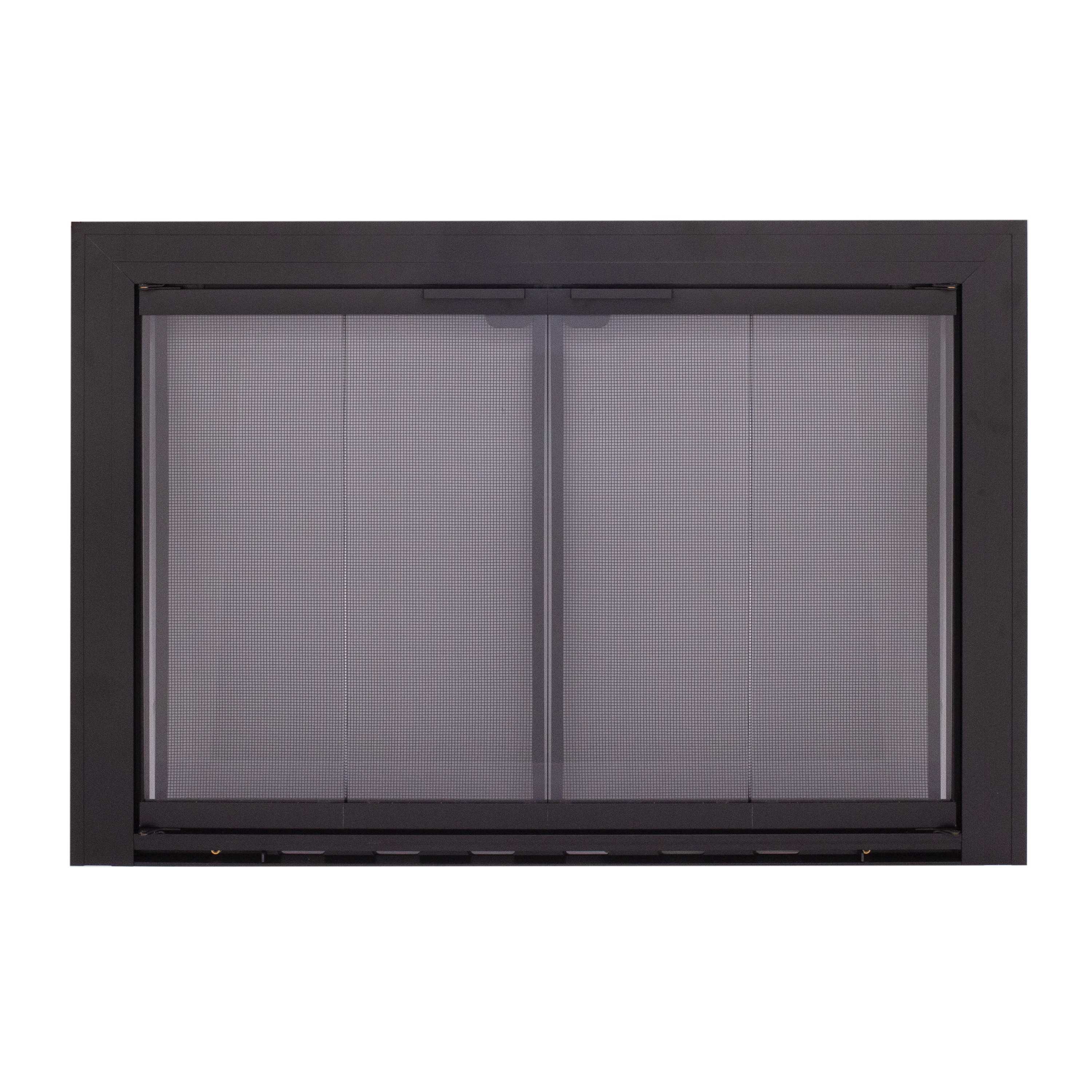 Pleasant Hearth Linear Alluminum Black 31.5-in to 35.5-inW x 25.25-in to 28.75-inH Bifold Fireplace Doors with Smoke Tempered Glass SL-4011BL Sansujyuku sansujyuku.com