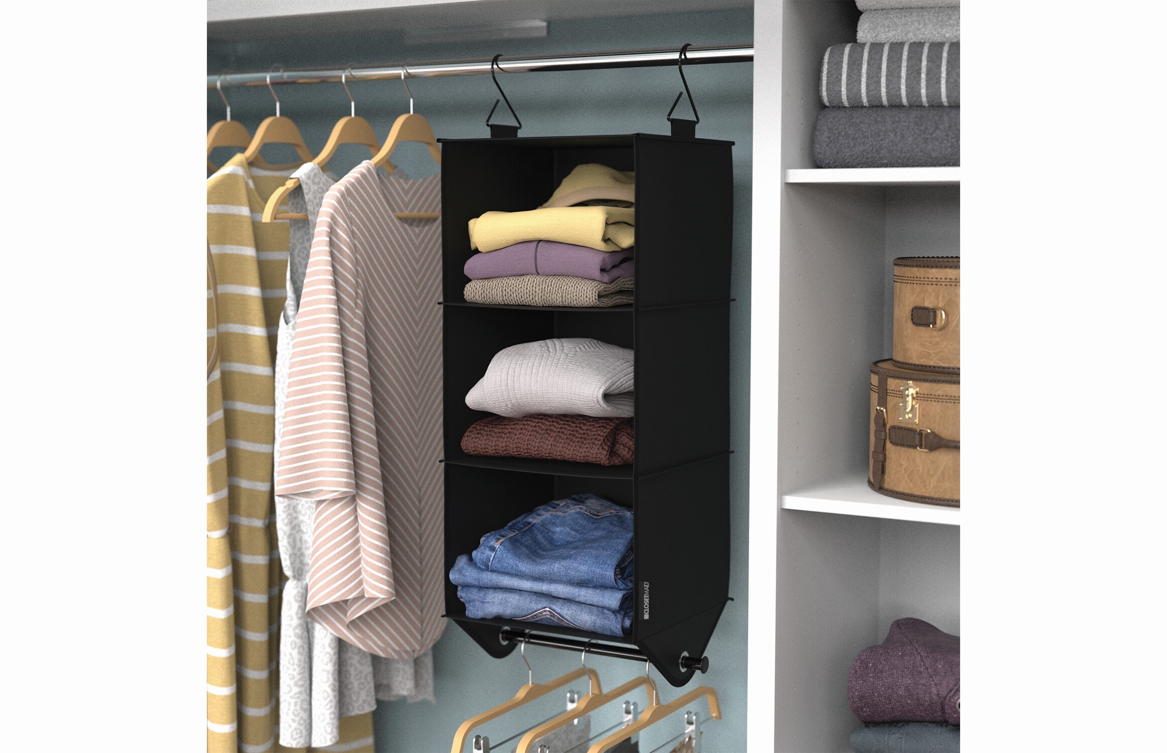 ClosetMaid Black Hanging Closet Organizer (12.01-in x 34.76-in x 12.01 ...