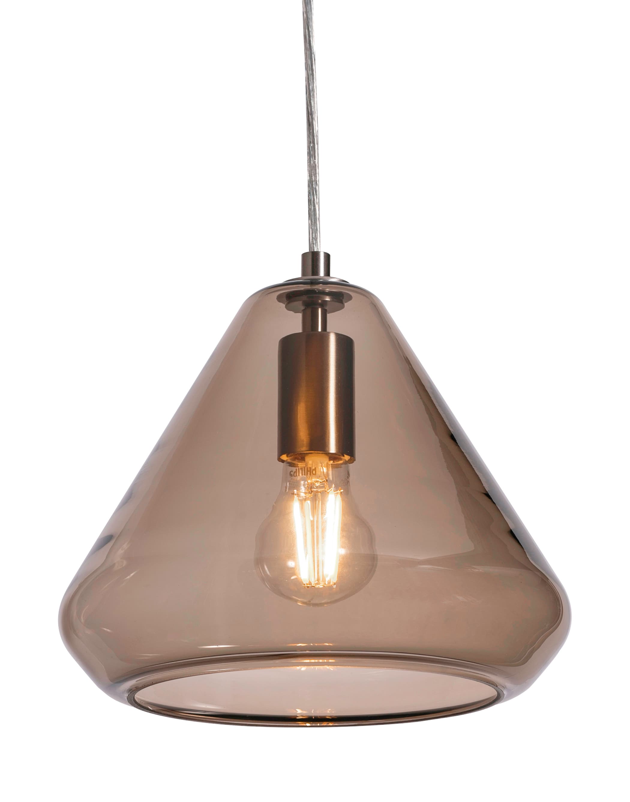AFX AGP10MBSNBR Armitage Satin Nickel Transitional Bell Medium Hanging Pendant light