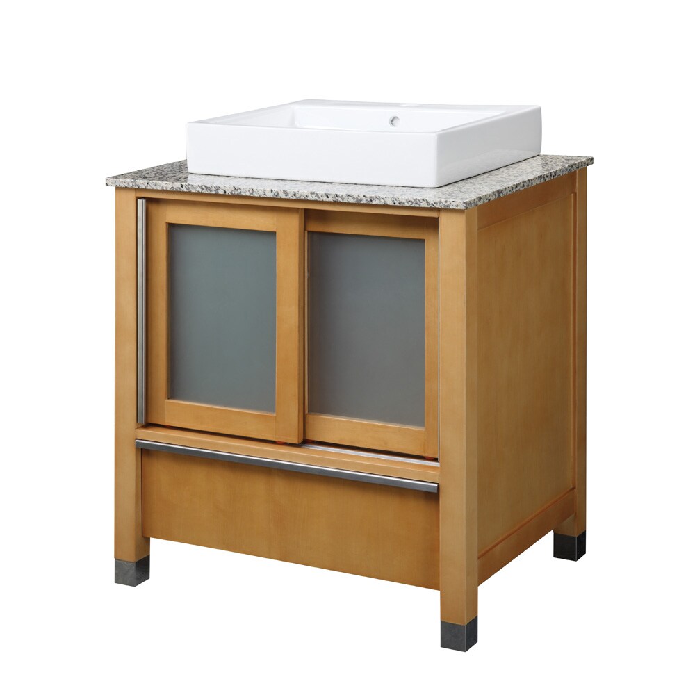 DECOLAV 5247-MPL Tyson 31-in Maple Single Sink Bathroom Vanity with Carmello Granite Top