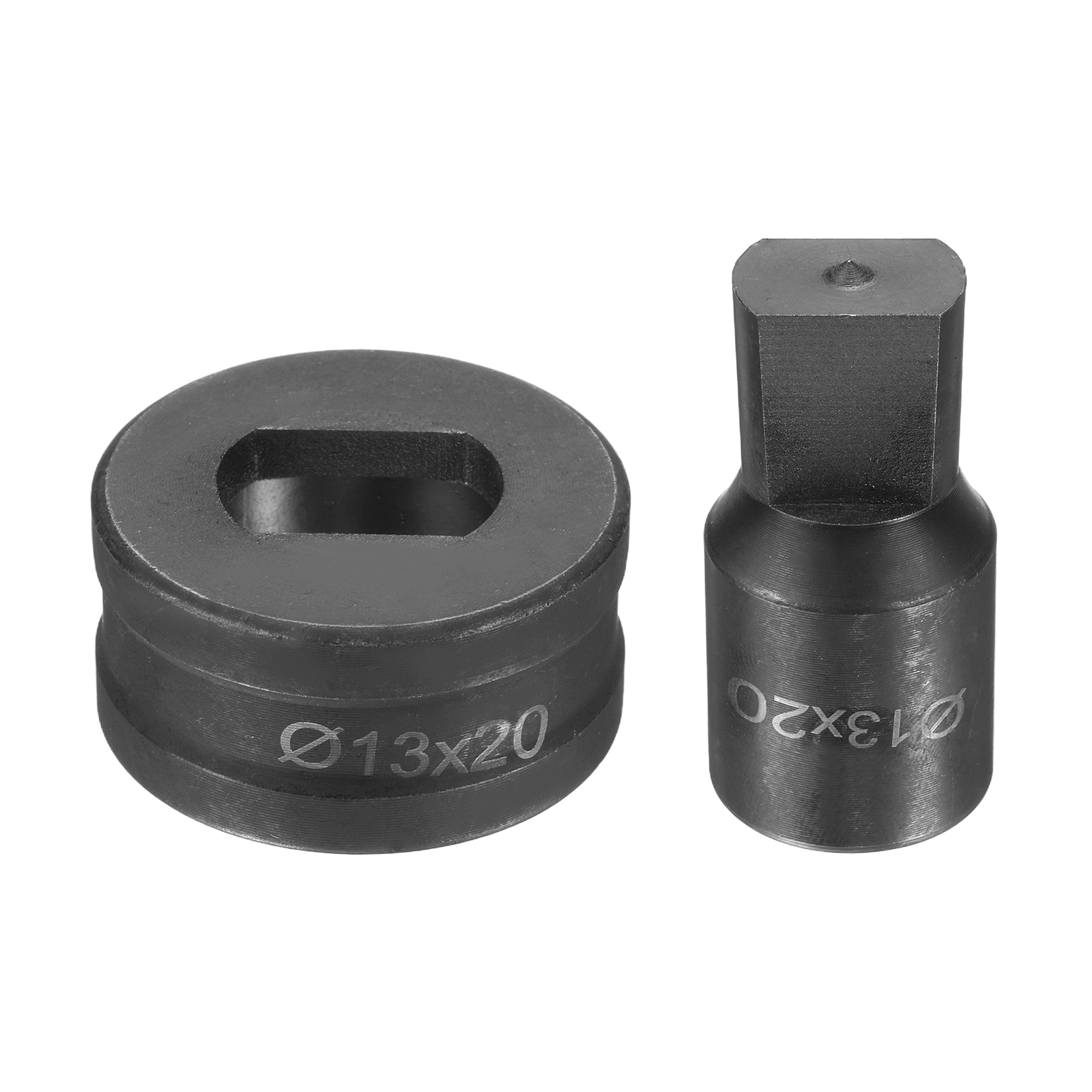 Harfington Hydraulic Hole Punch Die 13mm x 20mm Slot Hole 40Cr Steel Electric Punching Kit for CH70 Electric Punching Machine Black