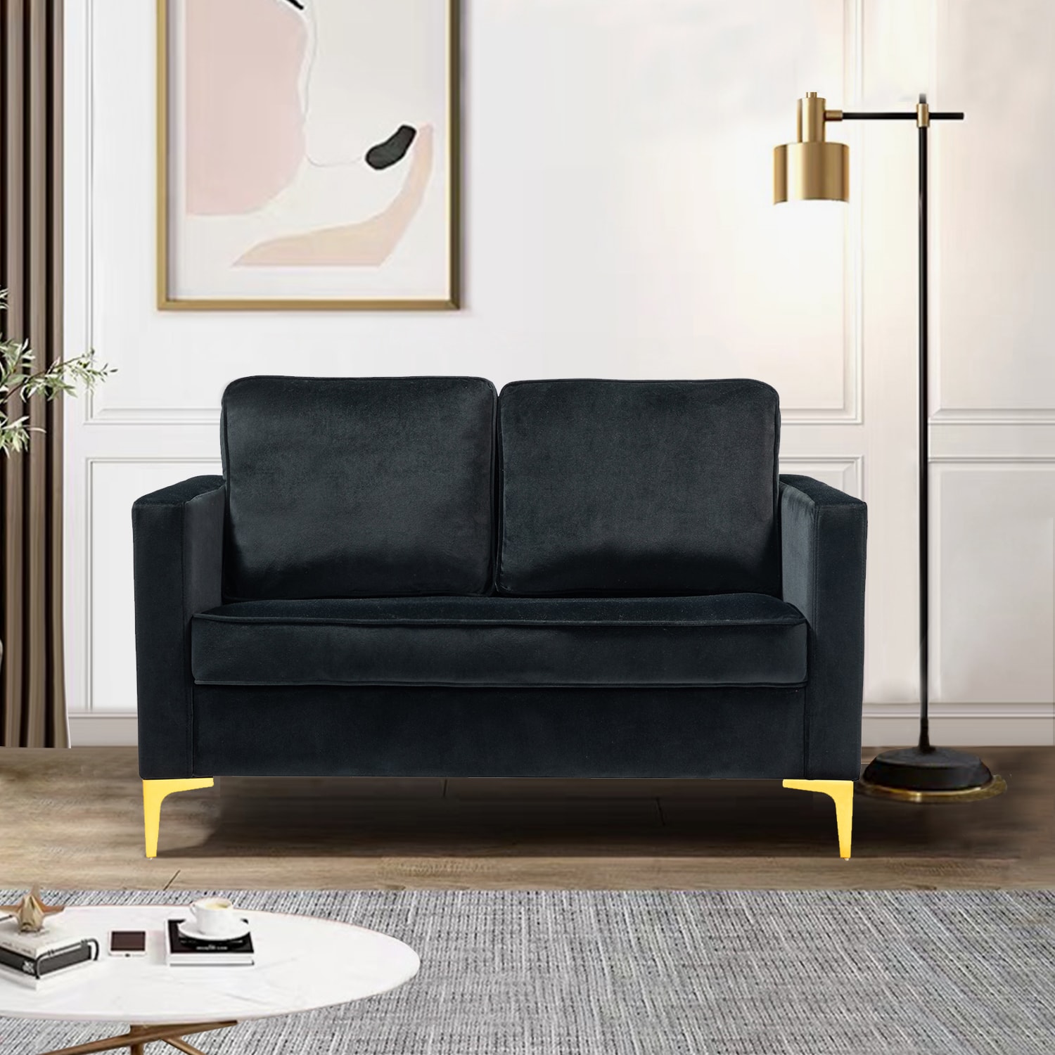 14 Karat Home SFMSY0083-BLACK Sofas-Loveseats - View #2