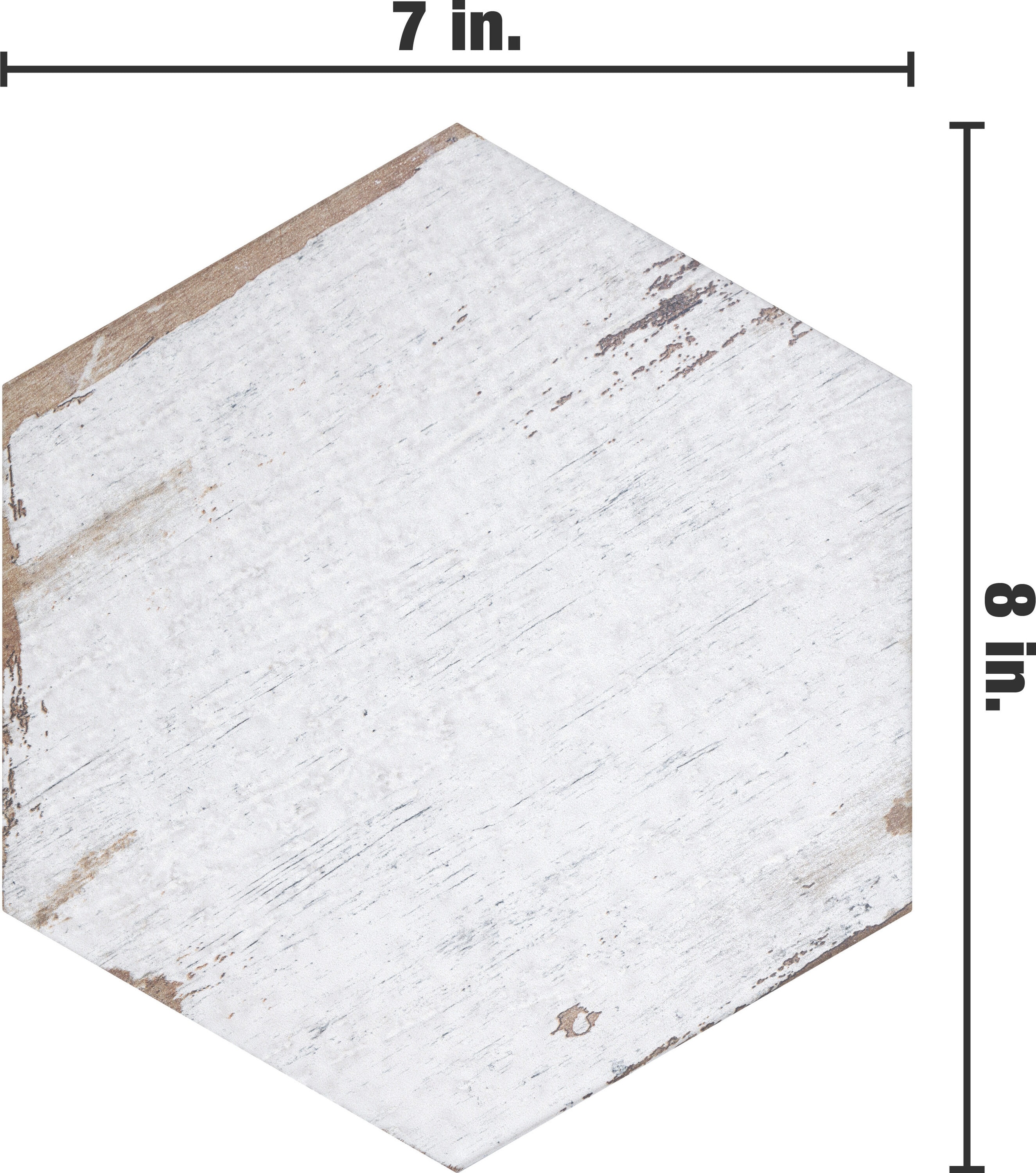 Retro Hex Blanc 7" x 8" Porcelain Hexagon Tile for Walls & Floors