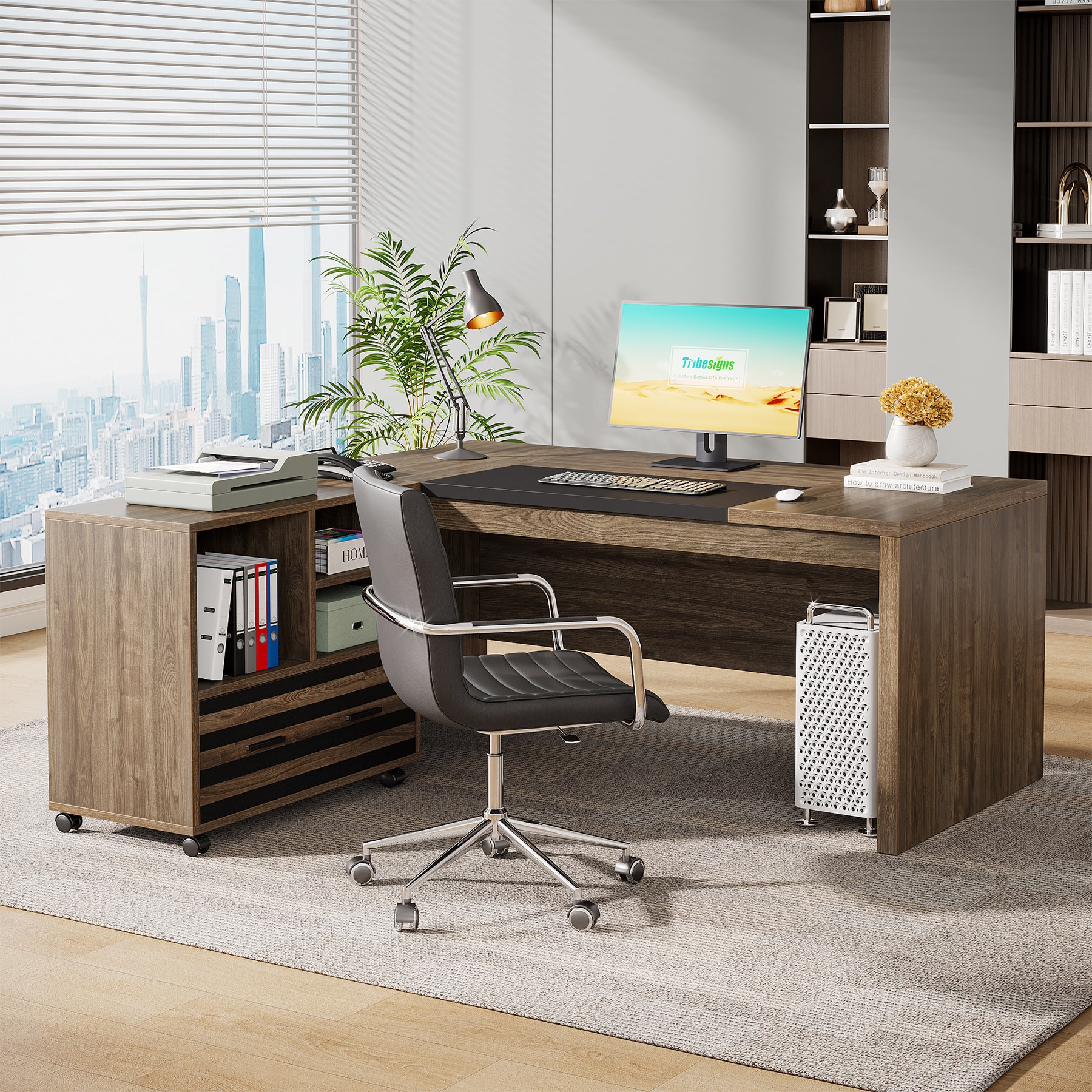 Tribesigns LWFD-NY177 Office computer desk Multiple colors/finishes 1 -Person Conference table ( 62.2-in W x 29.5-in H )