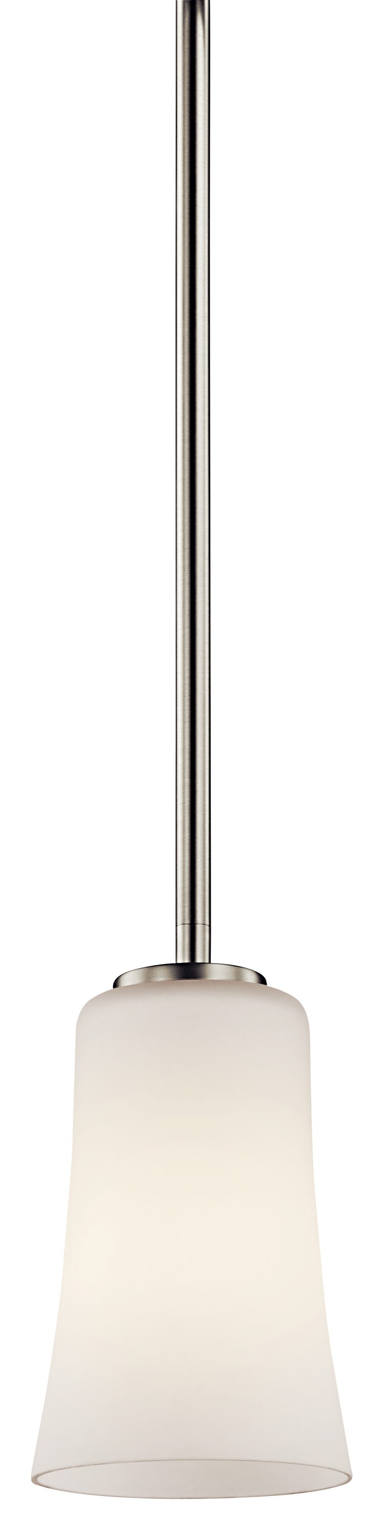 Kichler Armida Brushed Nickel Transitional Etched Glass Bell LED Pendant Light