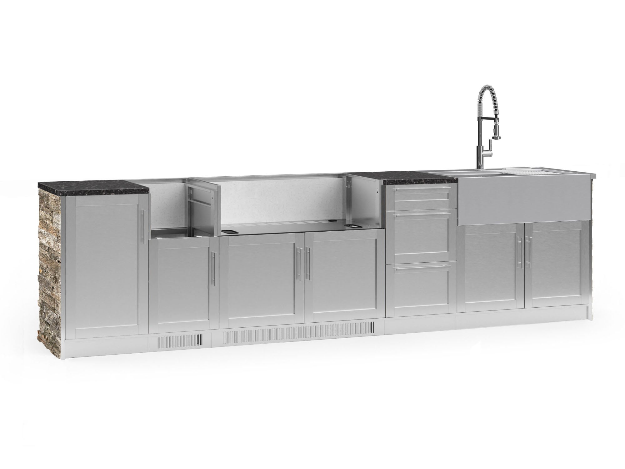 NewAge Products 69178 Signature Series Stainless Steel 10 -Piece 131.16-in W x 25.5-in D x 58.64-in H Modular Outdoor Kitchen Set