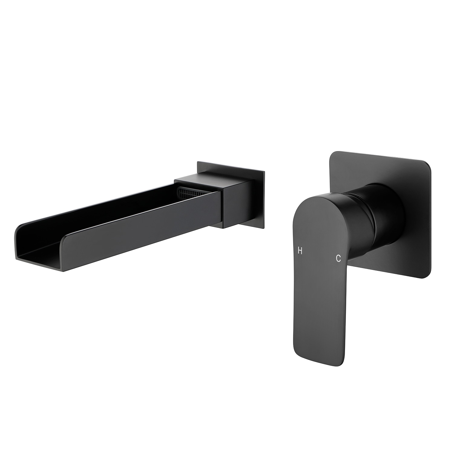 Vanityfus - Wall-mounted Faucet Bathtub Faucet Bathroom Faucet Single Lever-Matte Black