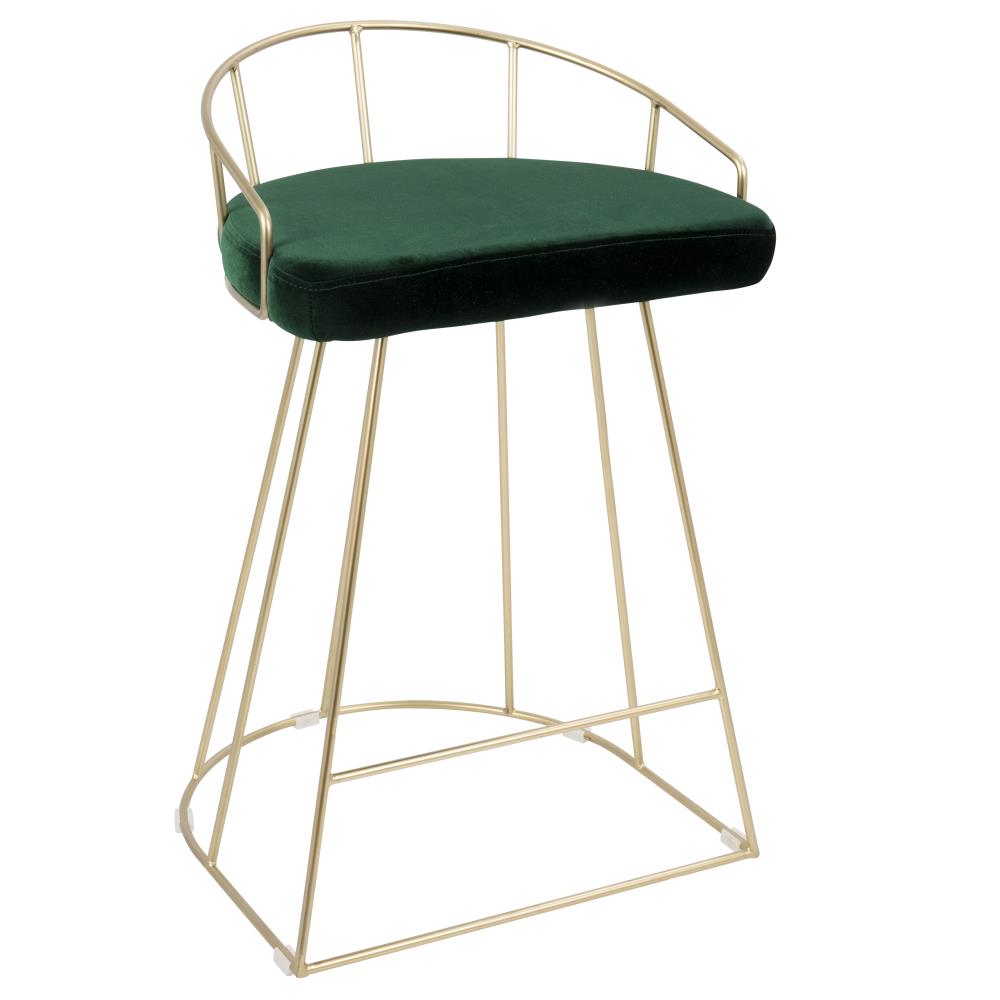 damato upholstered curved back bar stool with metal adjustable legs