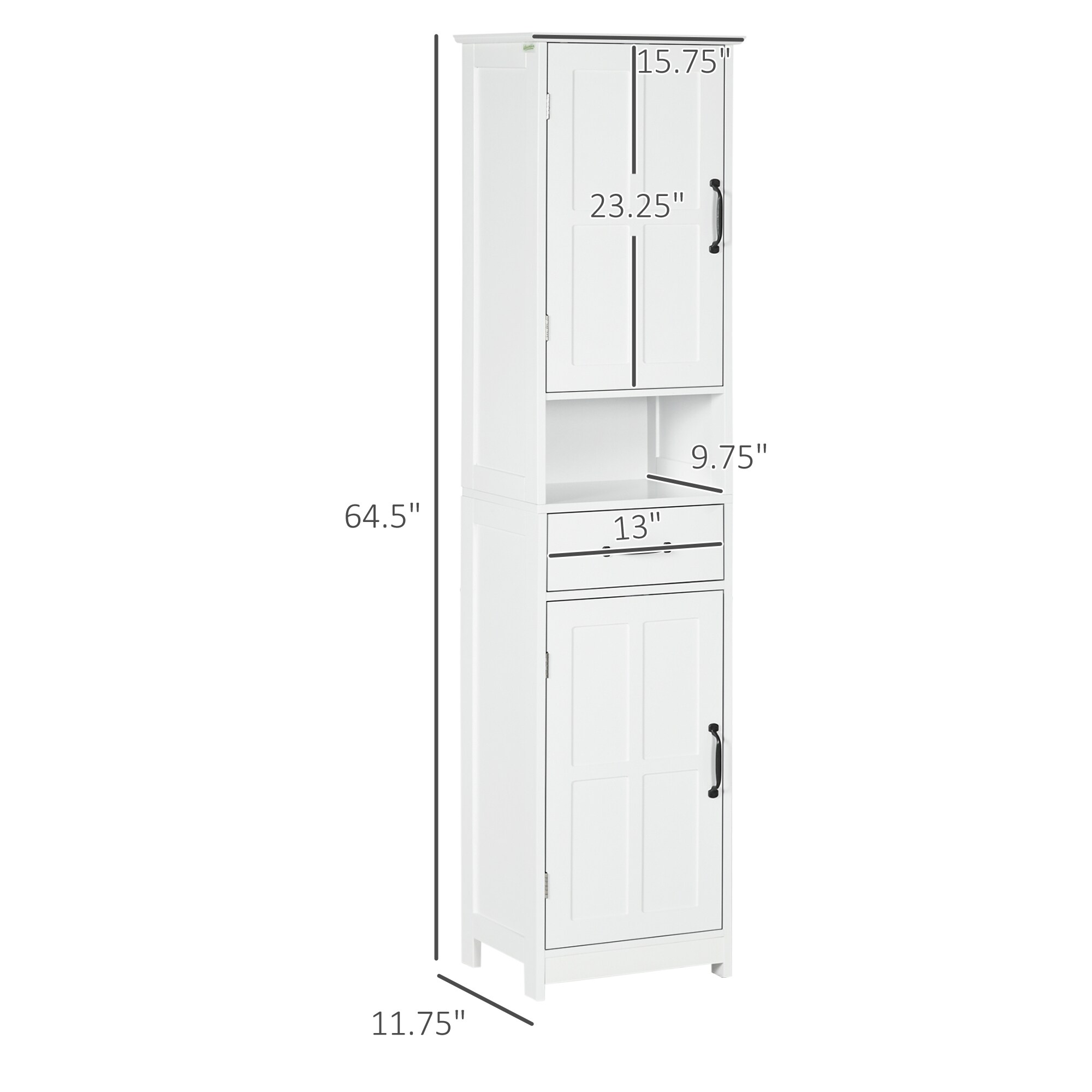 kleankin 834-570V80WT Linen-Cabinets - View #3