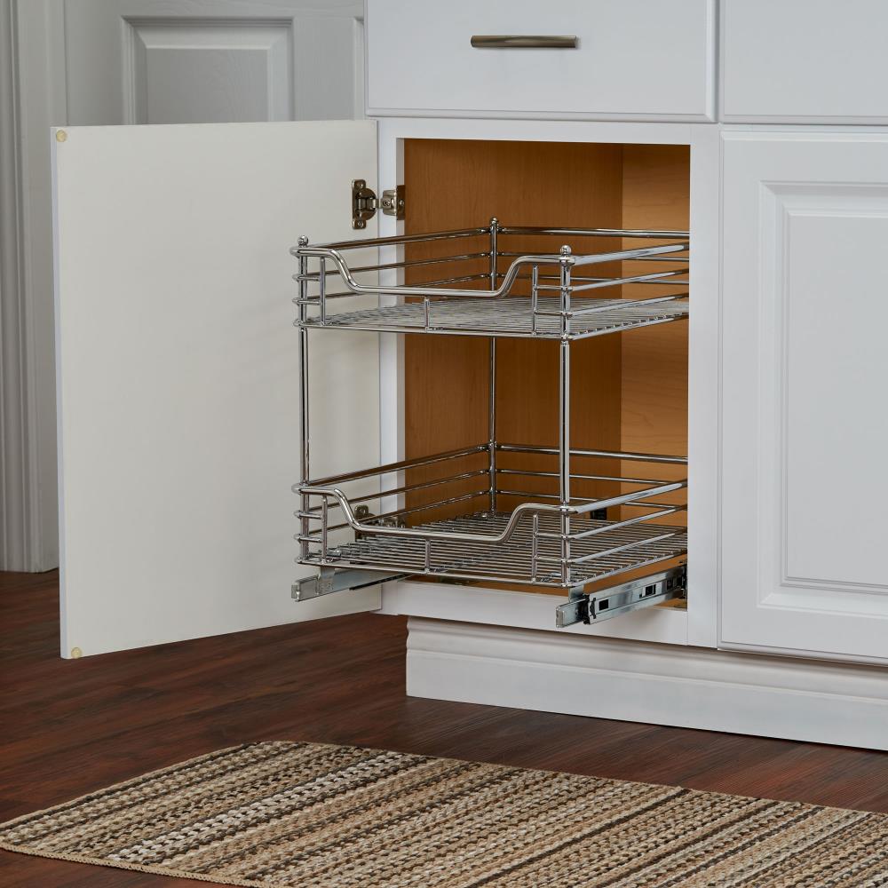 Household Essentials Cabinet-mount Chromed Steel Pull-out Sliding Shelf ...